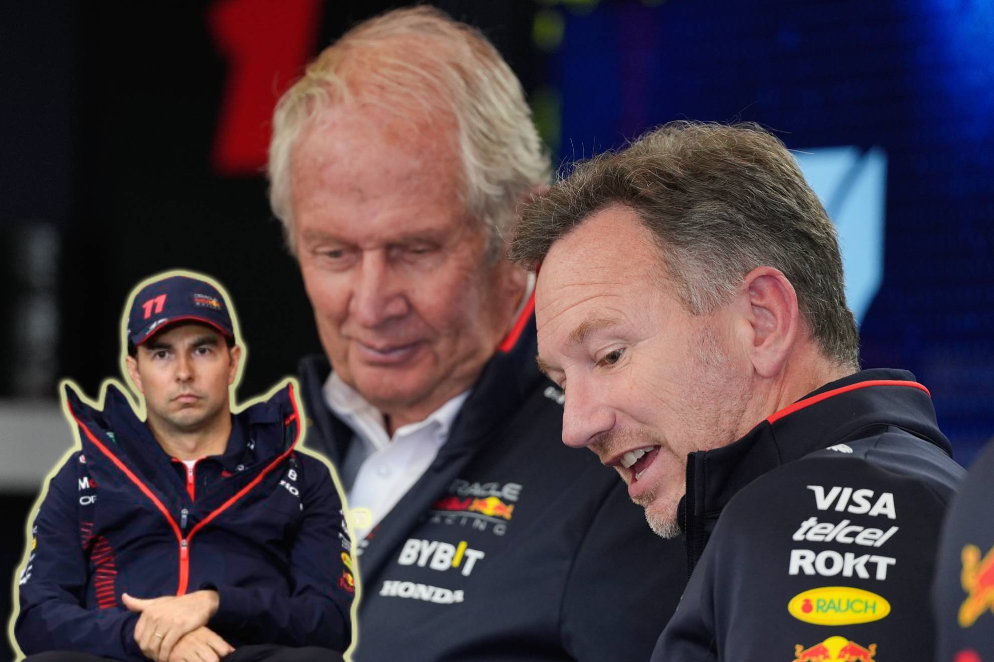 Helmut Marko Christian Horner Sergio P�rez Red Bull F1