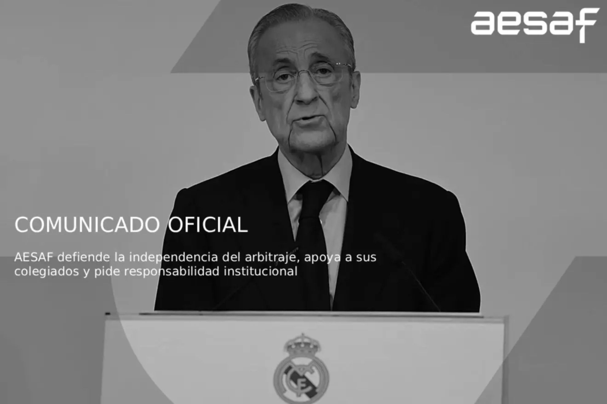 Imagen del comunicado oficial de AESAF