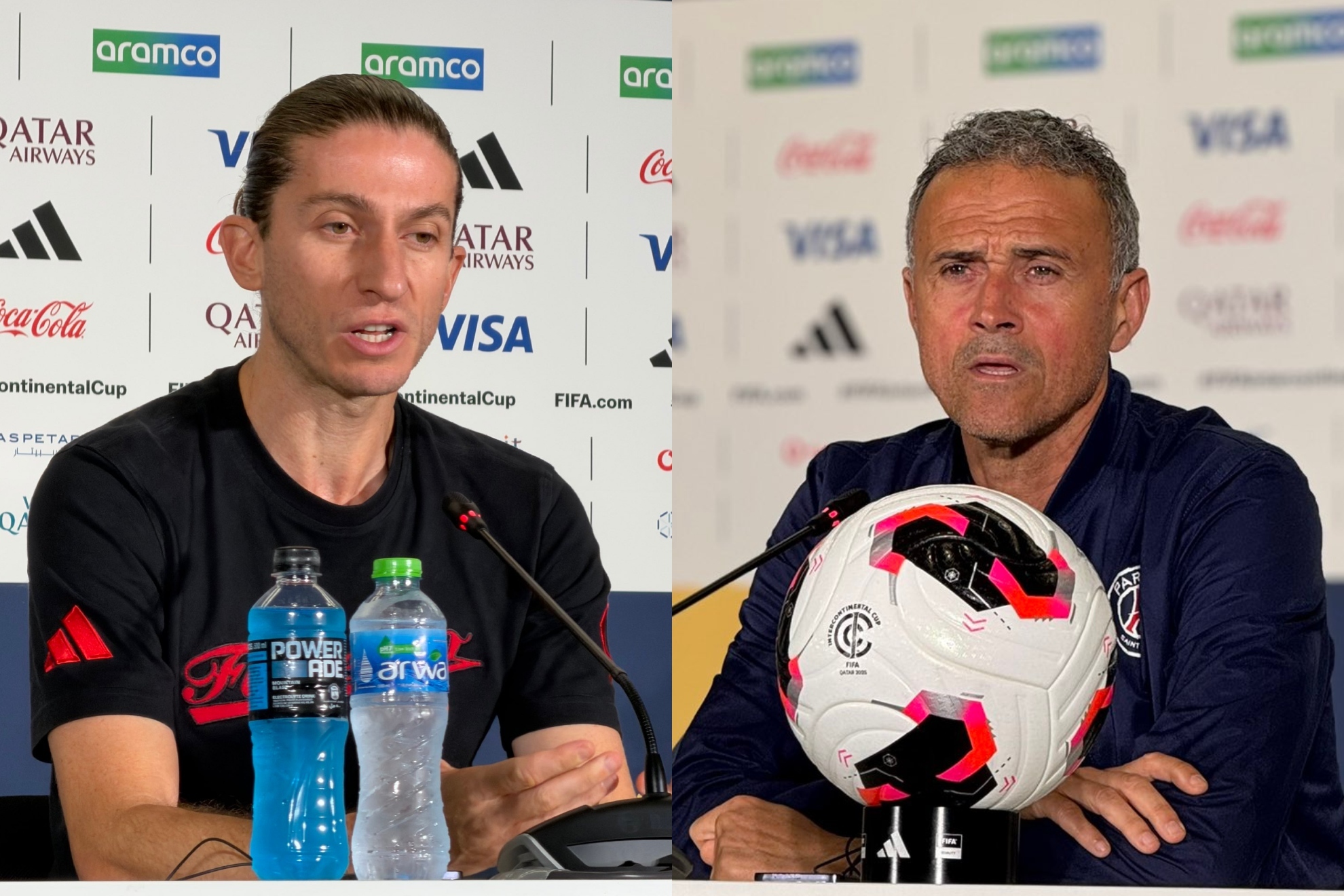 Filipe Luis recuerda enfrentamientos previos con Luis Enrique en su etapa en Atl�tico de Madrid previo al PSG - Flamengo