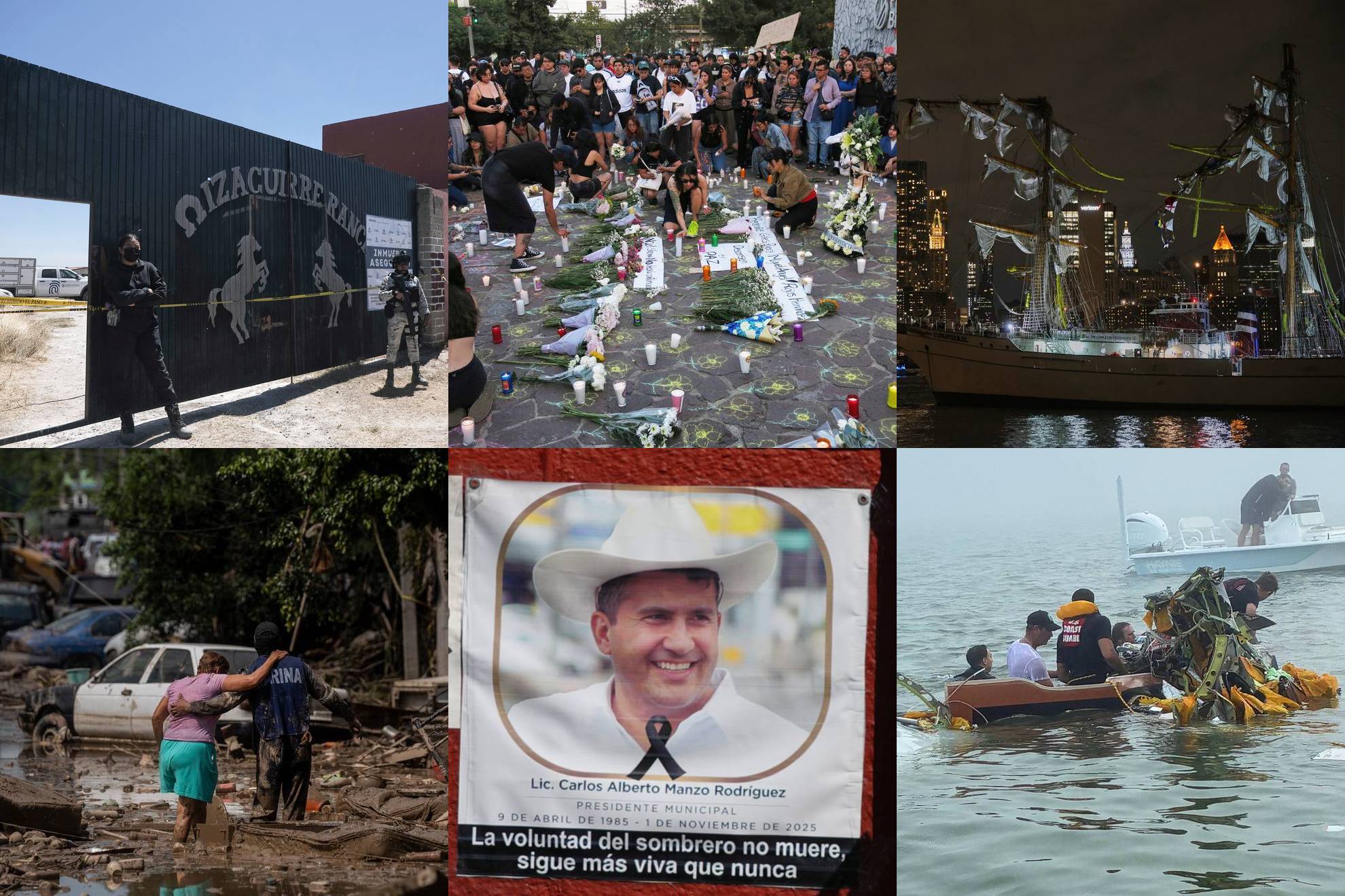 Collage con tragedias en M�xico en 2025.