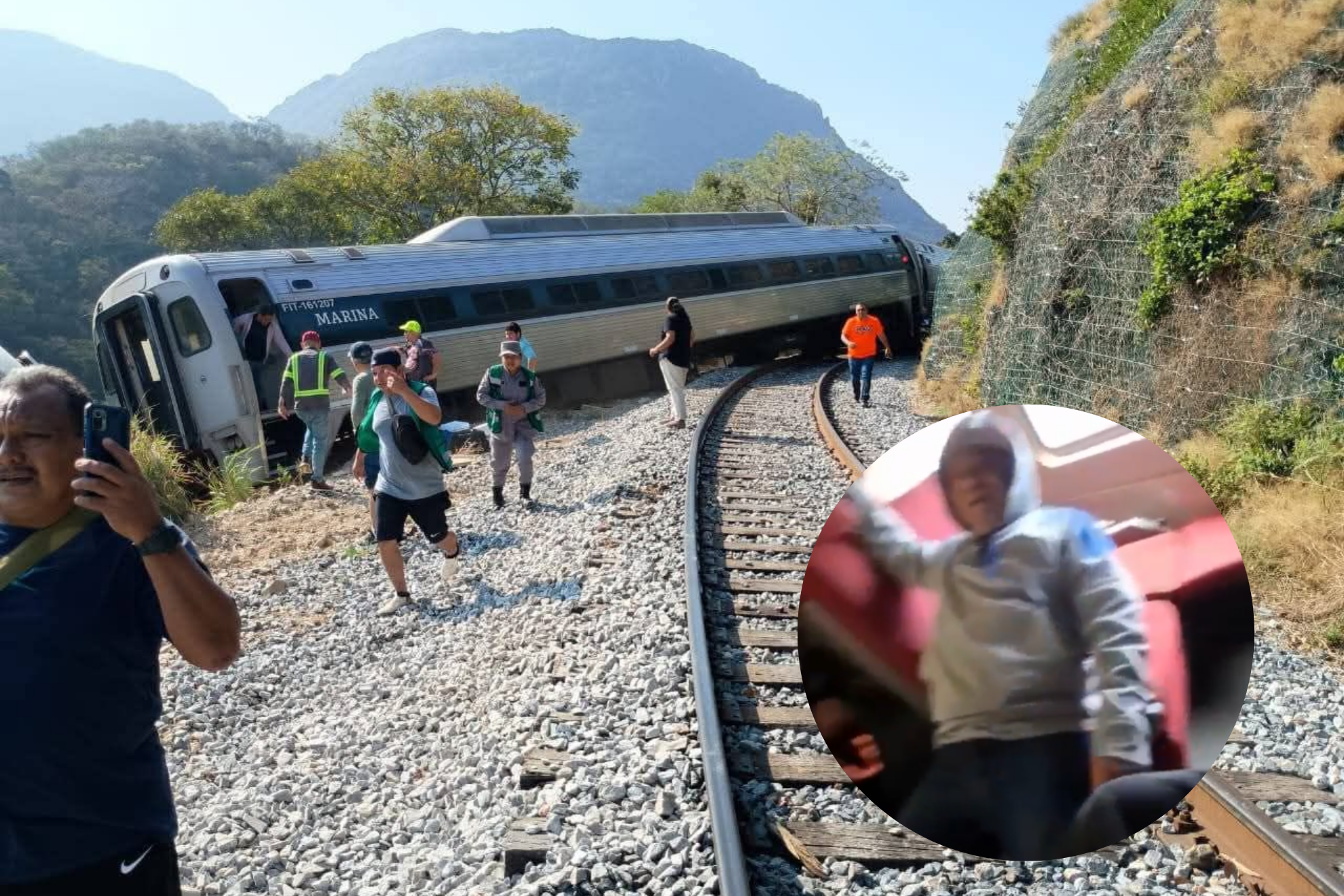 Descarrilamiento Tren Interoce�nico: Video donde pasajeros gritan por ayuda en Oaxaca