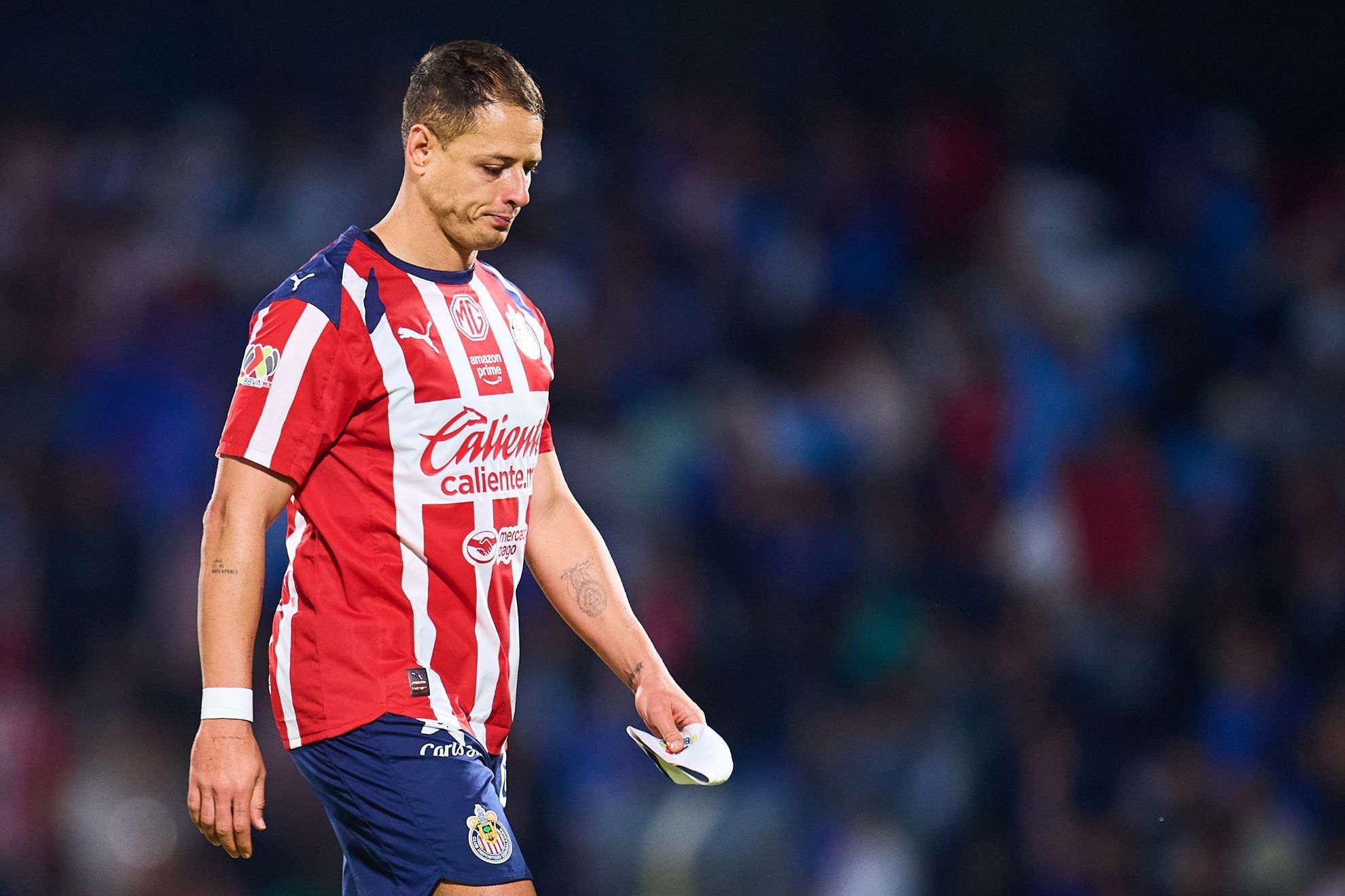 Javier Chicharito Hern�ndez durante el partido de vuelta de cuartos de final entre Cruz Azul y Guadalajara por la Liga BBVA MX