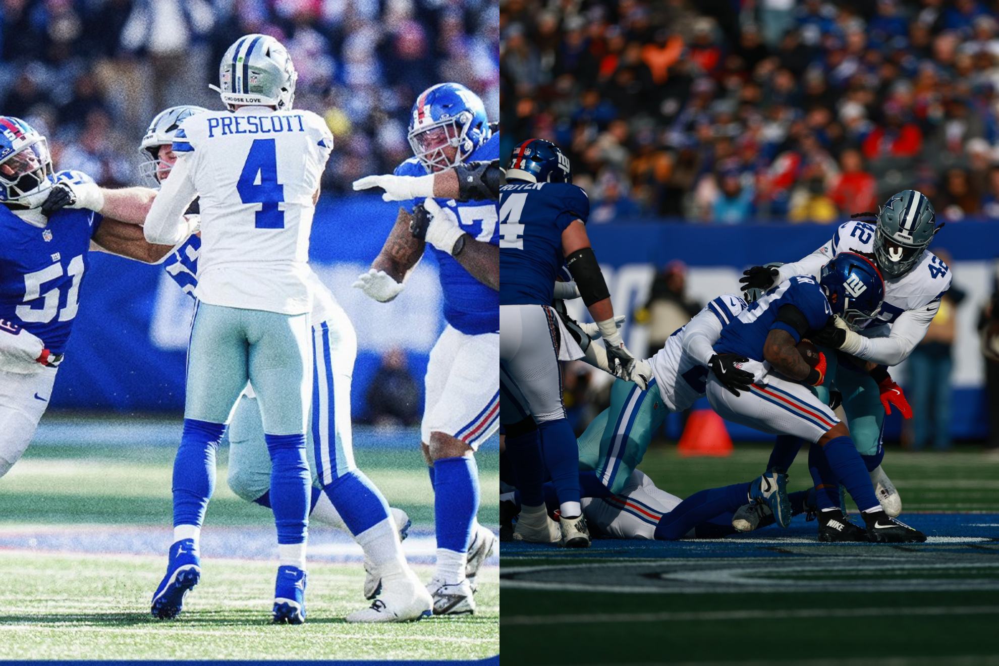 Resumen Cowboys vs Giants: Dak Prescott cierra una temporada de pesadilla con una dram�tica derrota