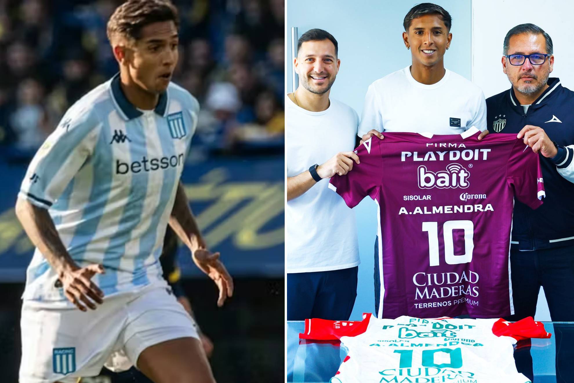 Agust�n Almendra de Racing al Necaxa |