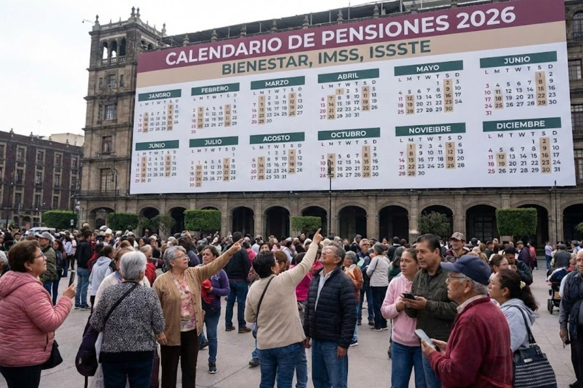 Calendario de pensiones 2026: fechas de pago del Bienestar, IMSS e ISSSTE durante todo el a�o
