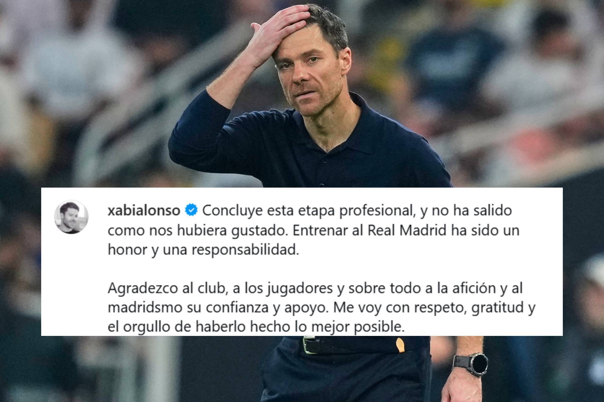 El mensaje de Xabi Alonso en sus redes sociales