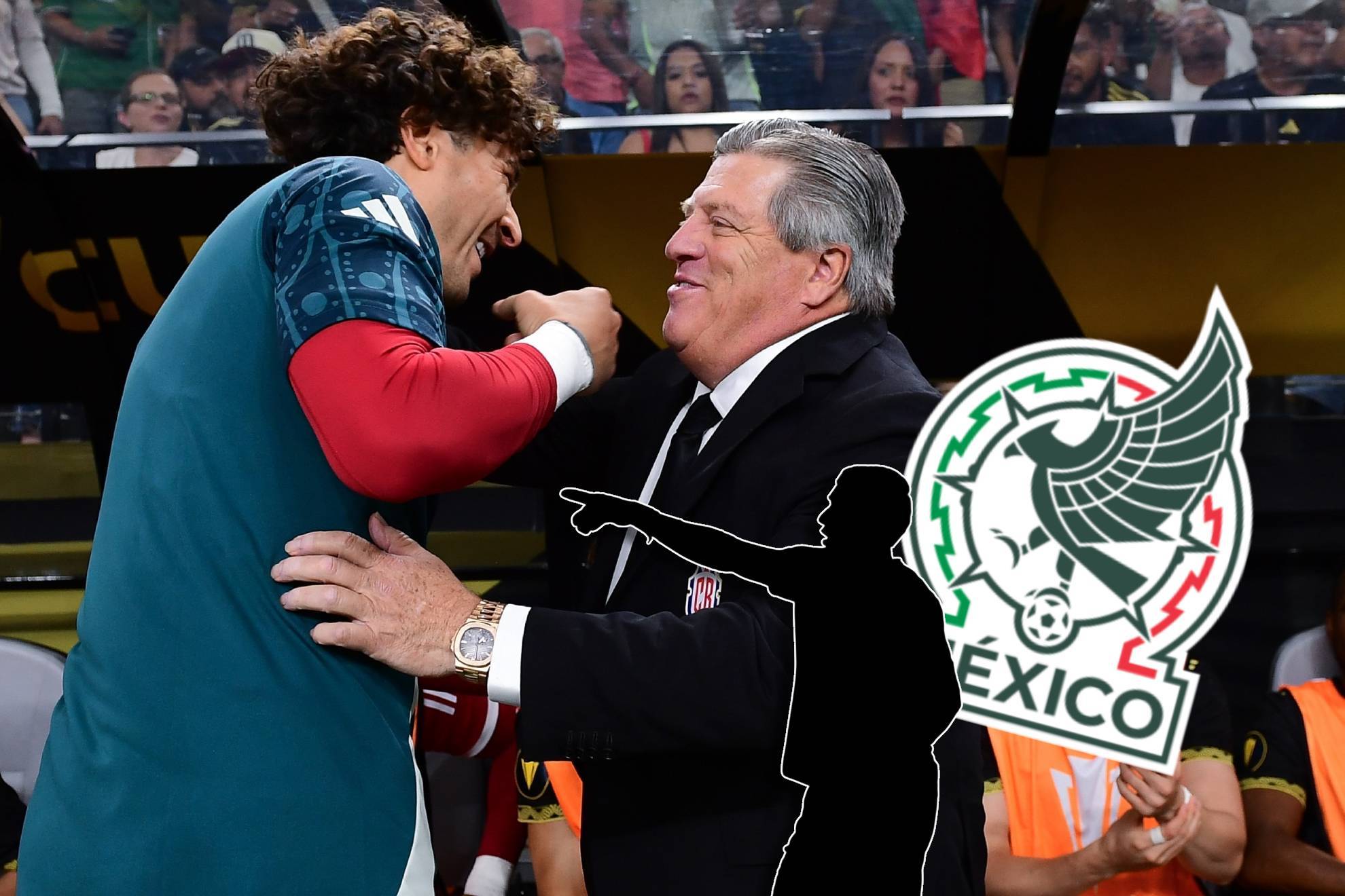 Miguel Herrera junto a Guillermo Ochoa durante Copa Oro