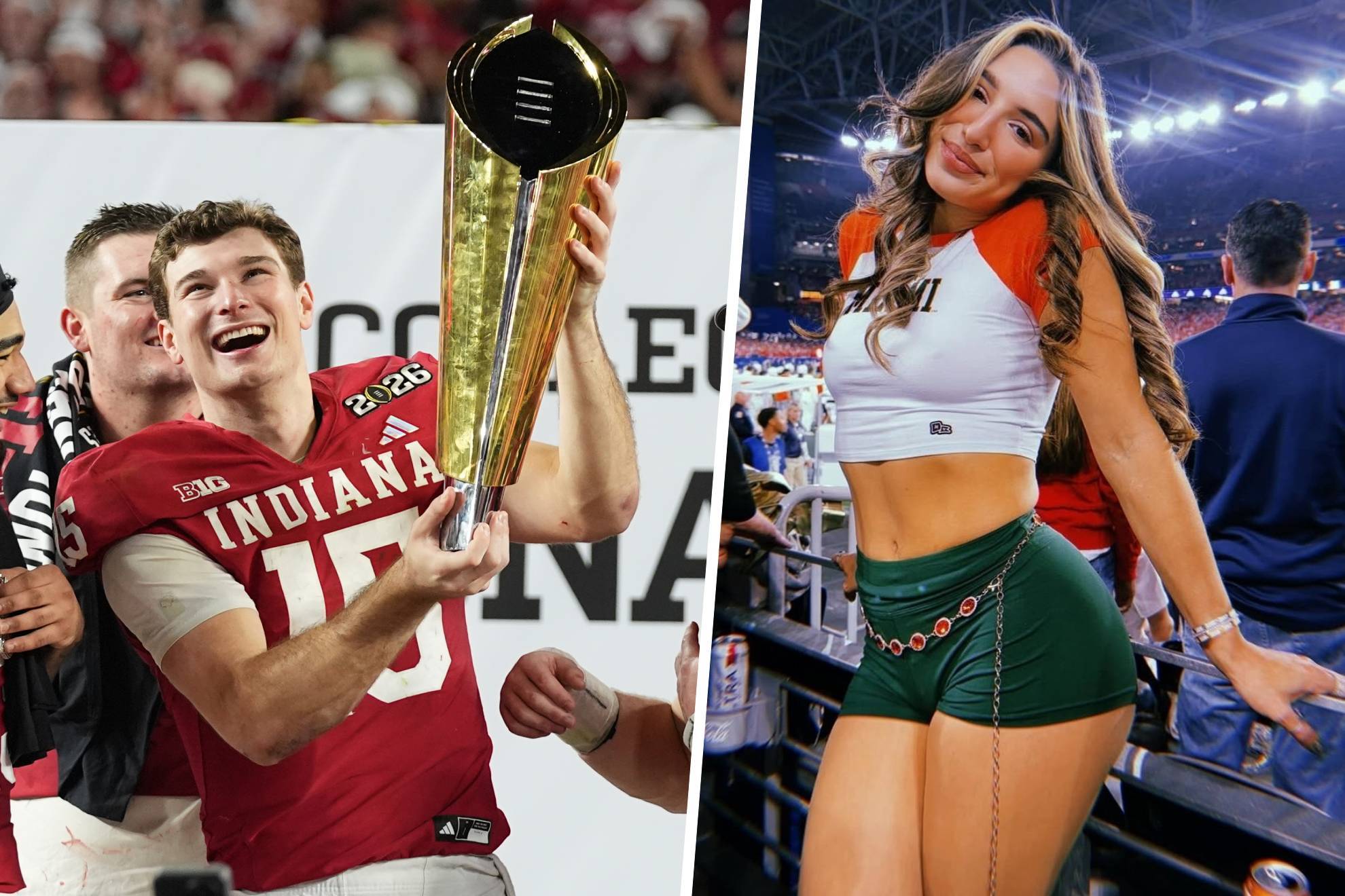 La viral aficionada de la universidad de Miami se rindi� ante el campe�n de NCAA