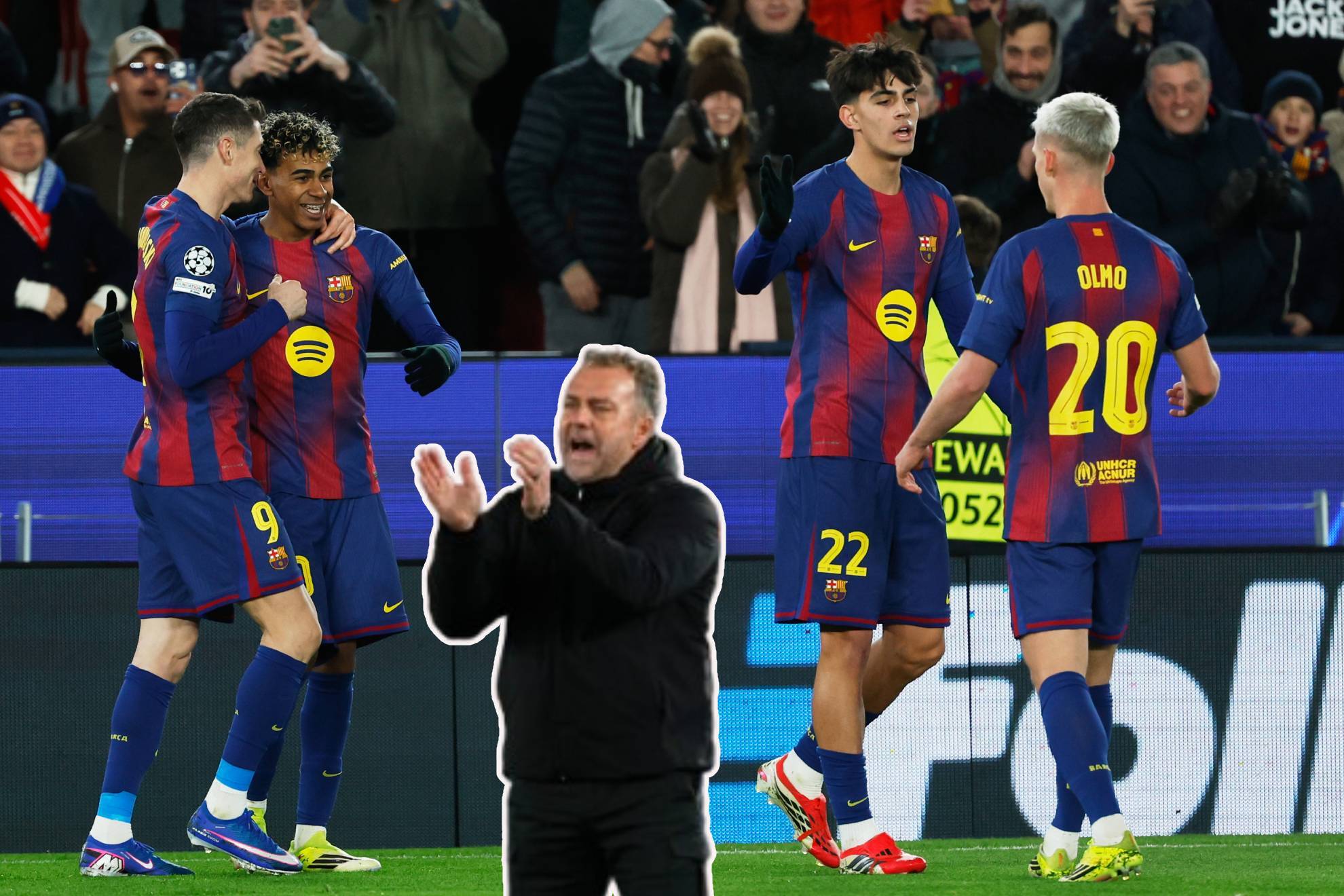 FC Barcelona Champions League hansi Flick Lamine Yamal Robert Lewandowski