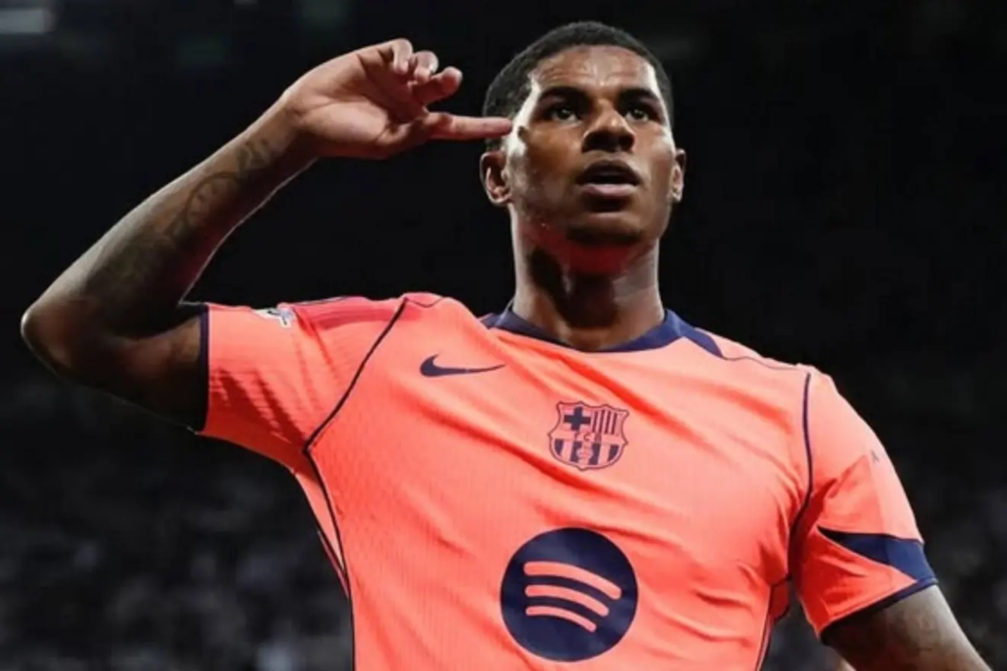 Rashford celebra un gol con el Barcelona