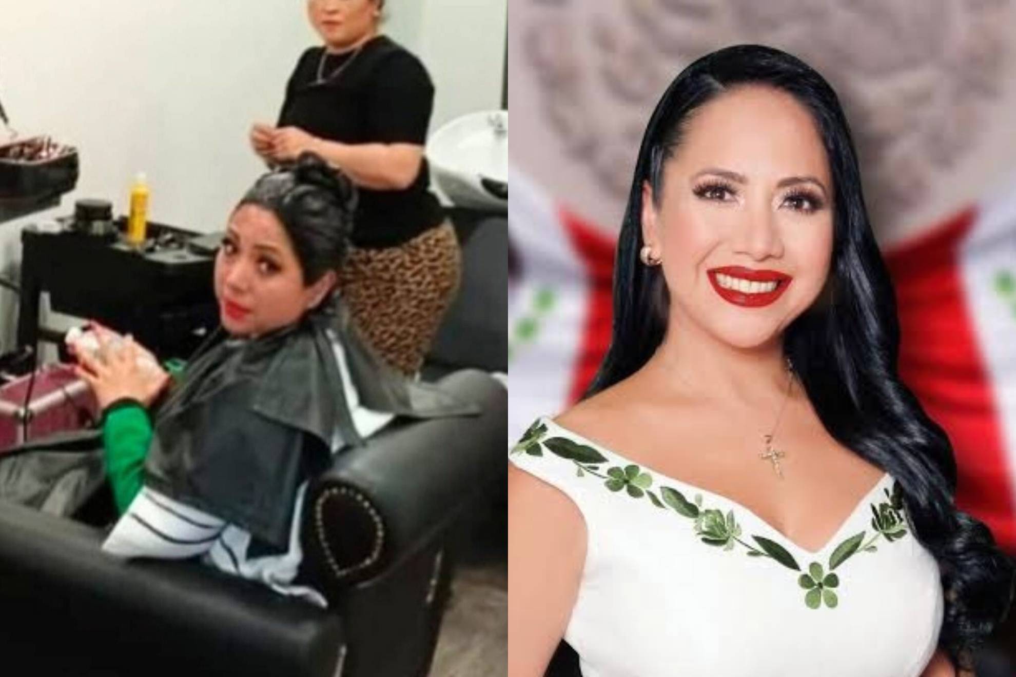 Cachan a la senadora, Juanita Guerra Mena aplic�ndose un tinte en espacio habilitado como est�tica en el Senado