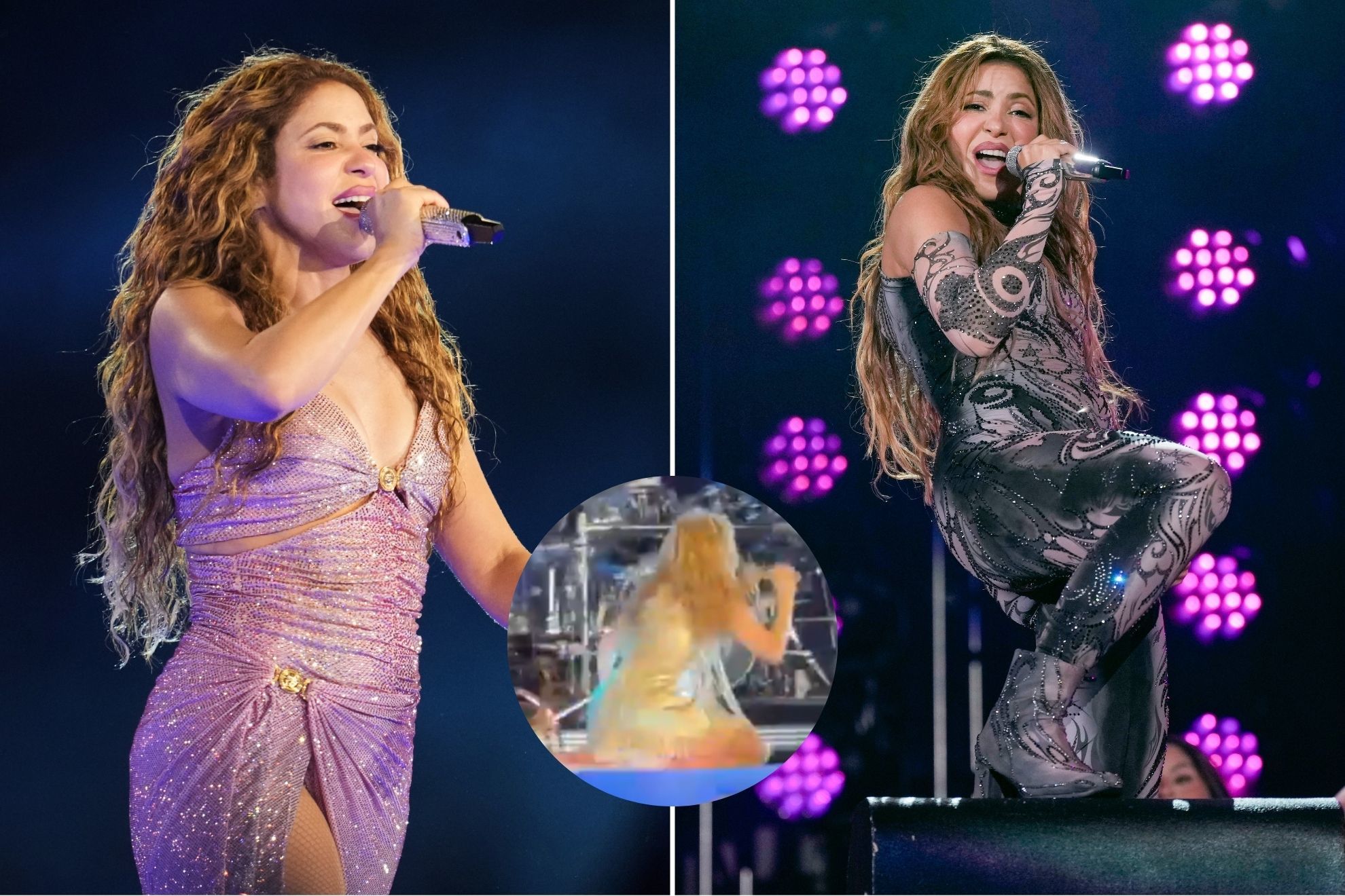 Shakira sufre tremendo golpe en el escenario mientras canta su cl�sico Si te vas