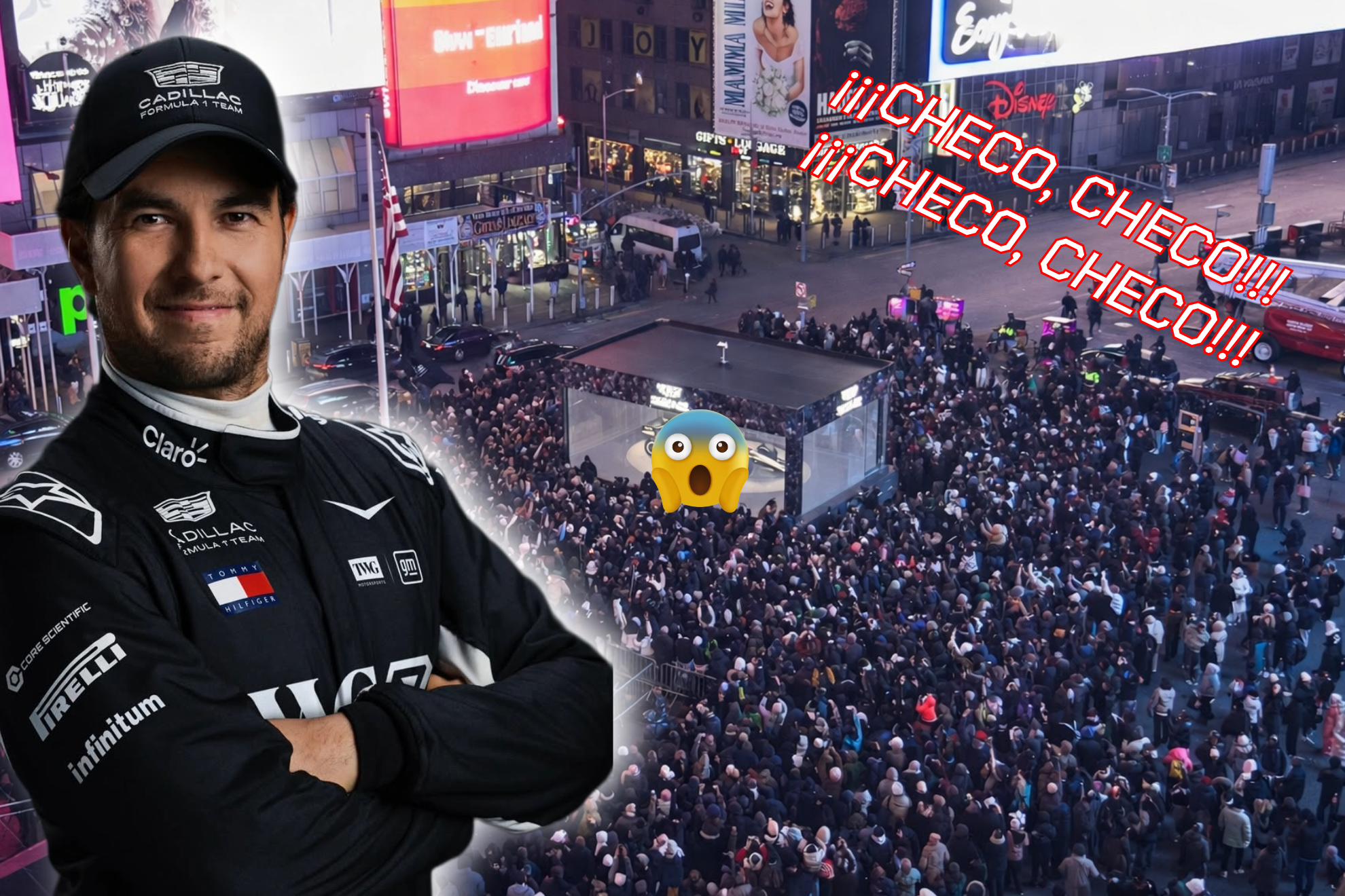 Checo P�rez es la estrella en la presentaci�n del coche de Cadillac