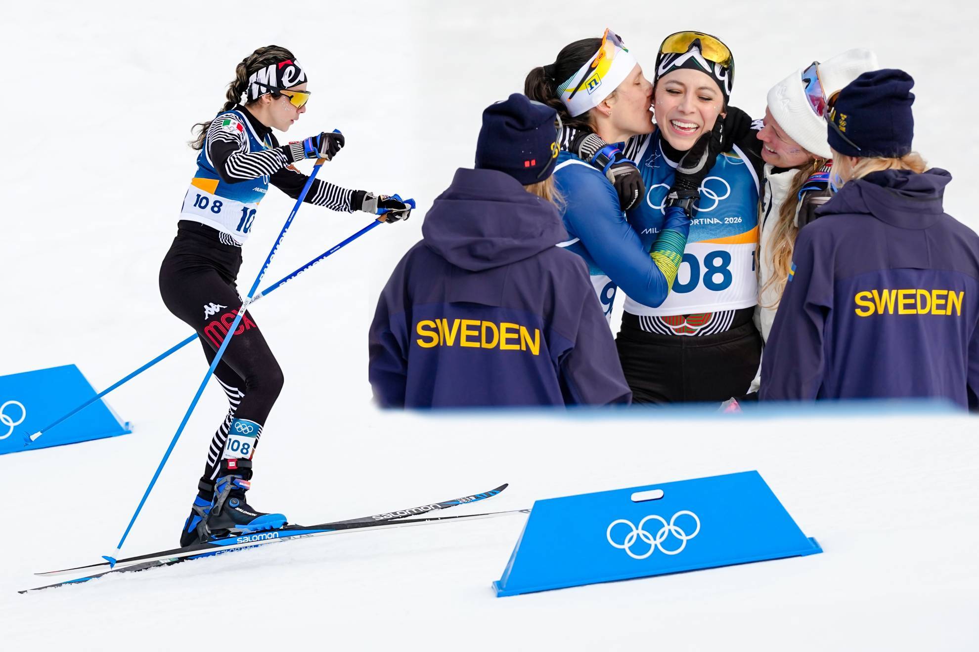 La mexicana fue recibida con abrazos en la meta de Milano-Cortina 2026