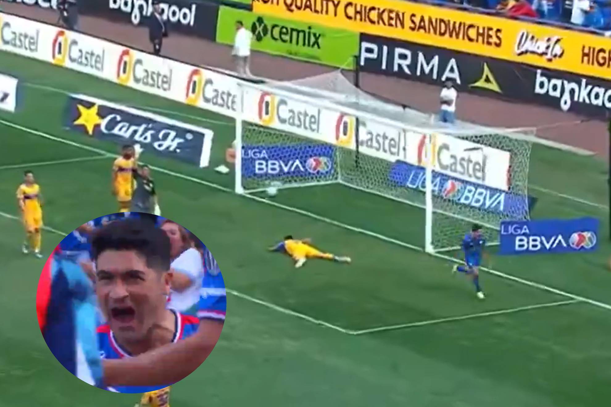 Gol de Nico Ib��ez en el Cruz Azul vs. Tigres.