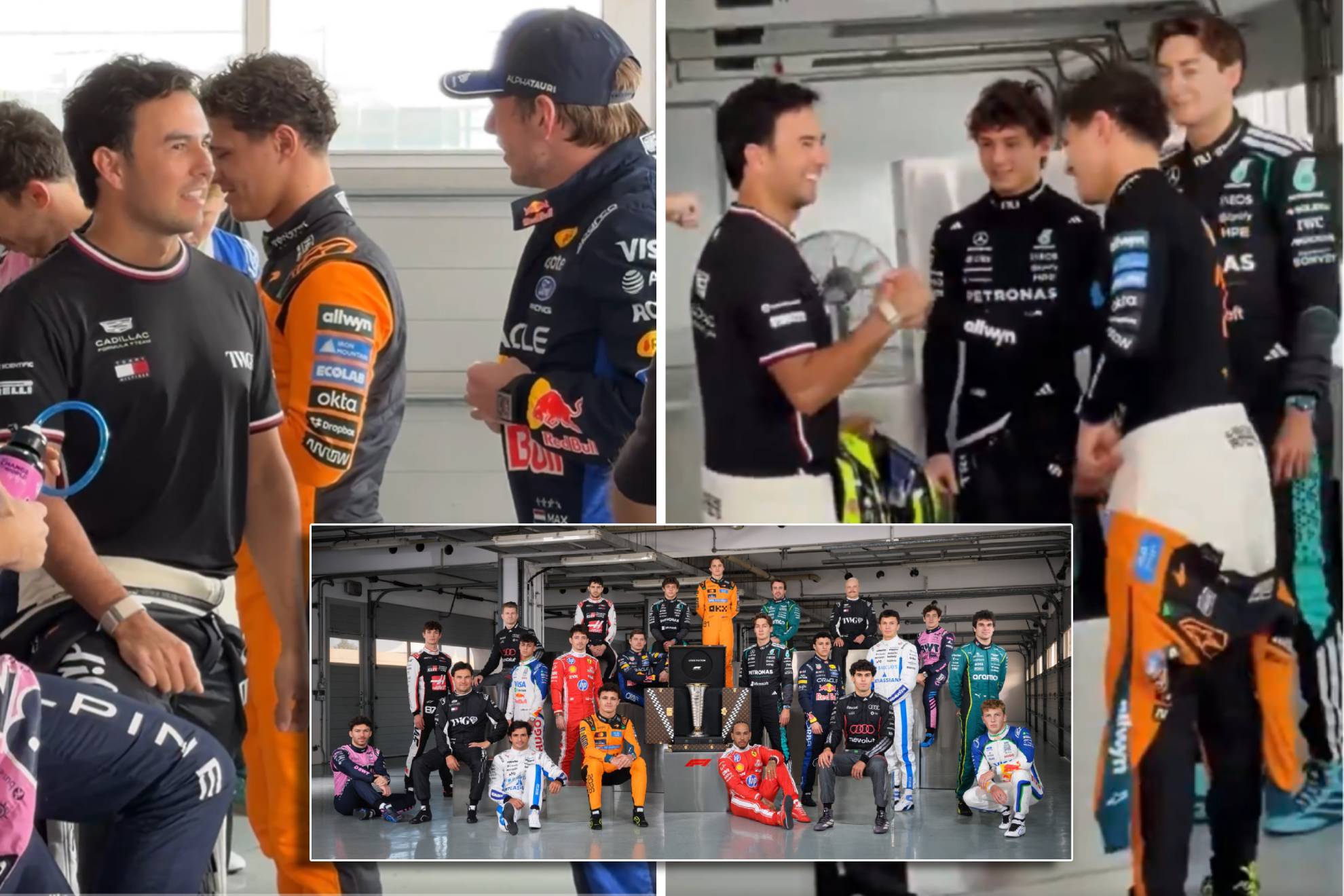 Sergio P�rez y Max Verstappen tuvieron un reencuentro en Bahr�in