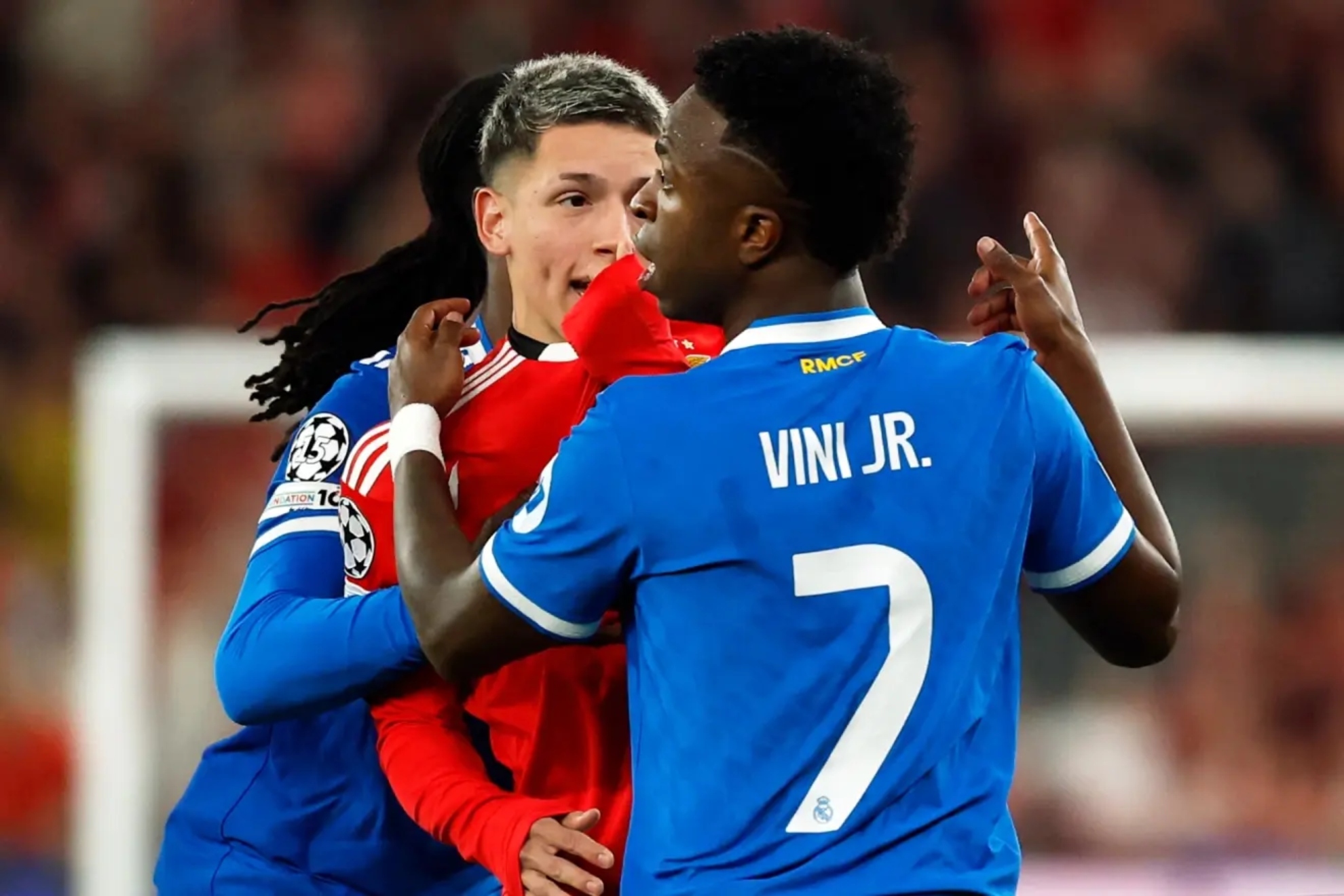 Prestianni, en el momento en el que tuvo el incidente con Vinicius