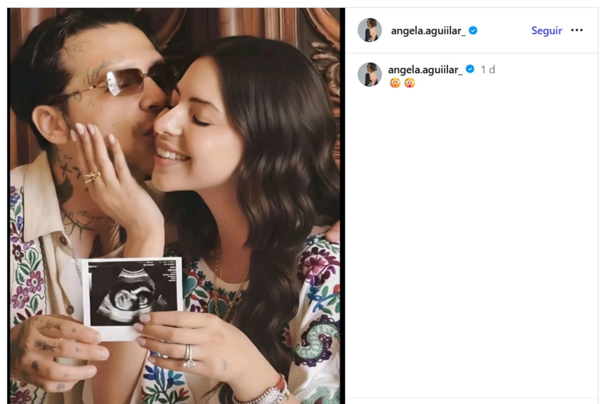 Imagen de 'supuesto embarazo' de Christian Nodal y �ngela Aguilar