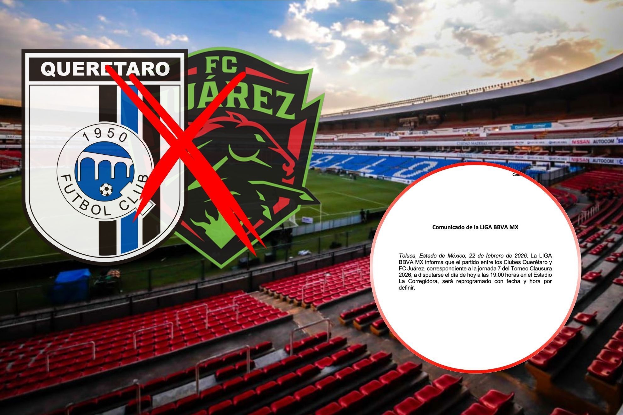 Liga MX suspende partido Quer�taro vs Ju�rez, �en riesgo la Selecci�n Mexicana vs Islandia?