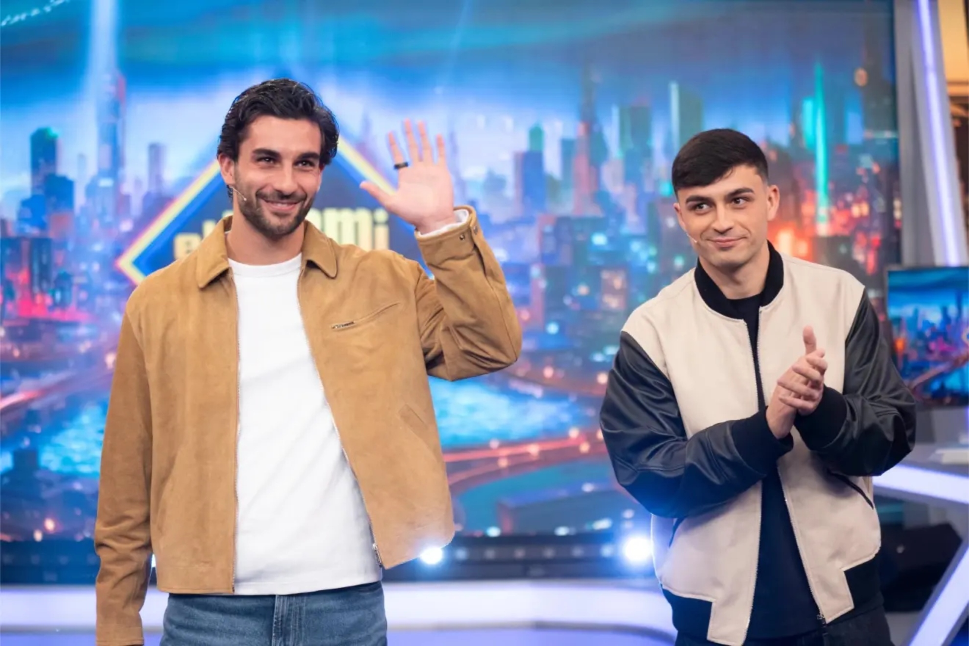 Ferran Torres y Pedri, en el programa de televisi�n el Hormiguero