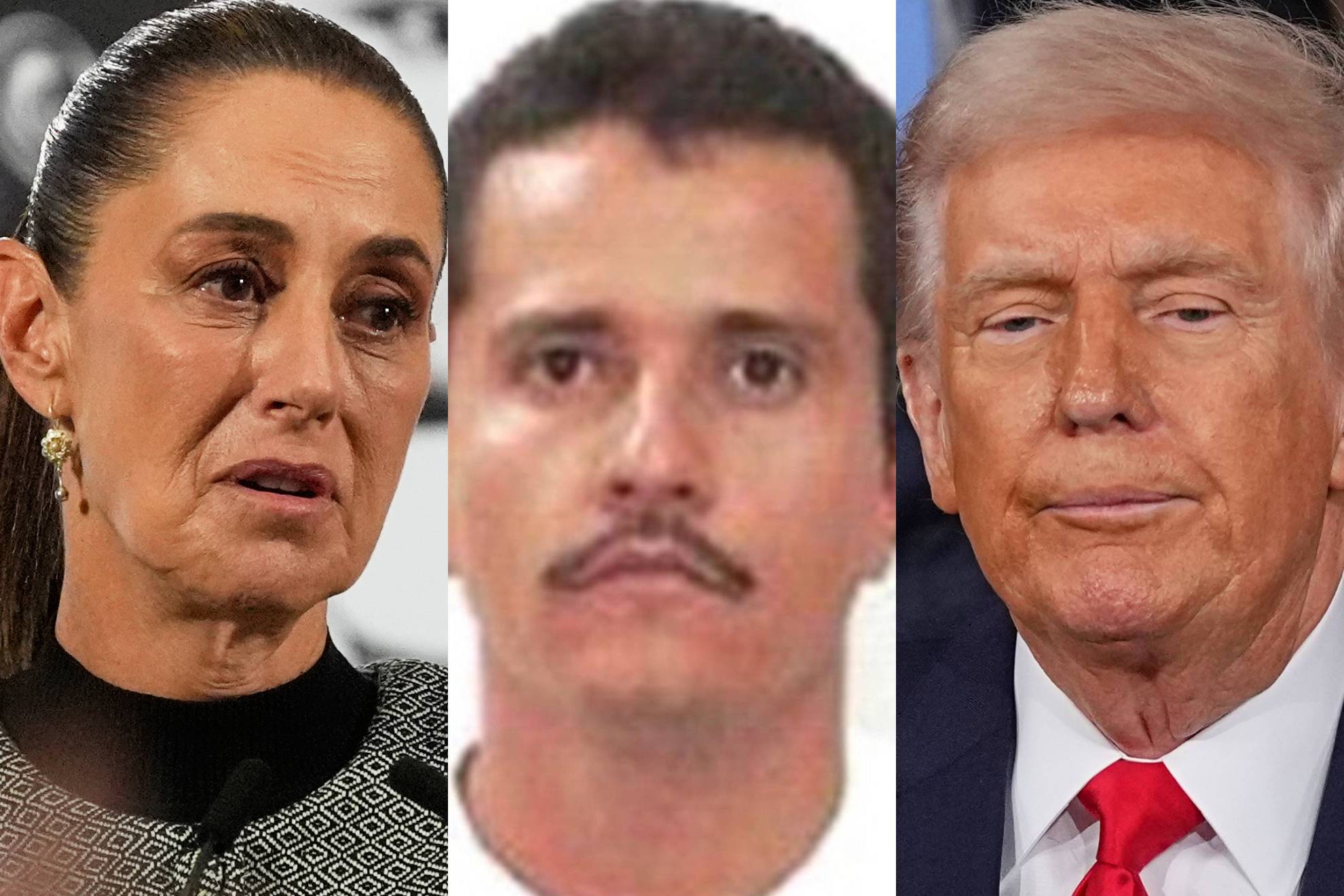 Claudia Sheinbaum, El Mencho y Donald Trump.