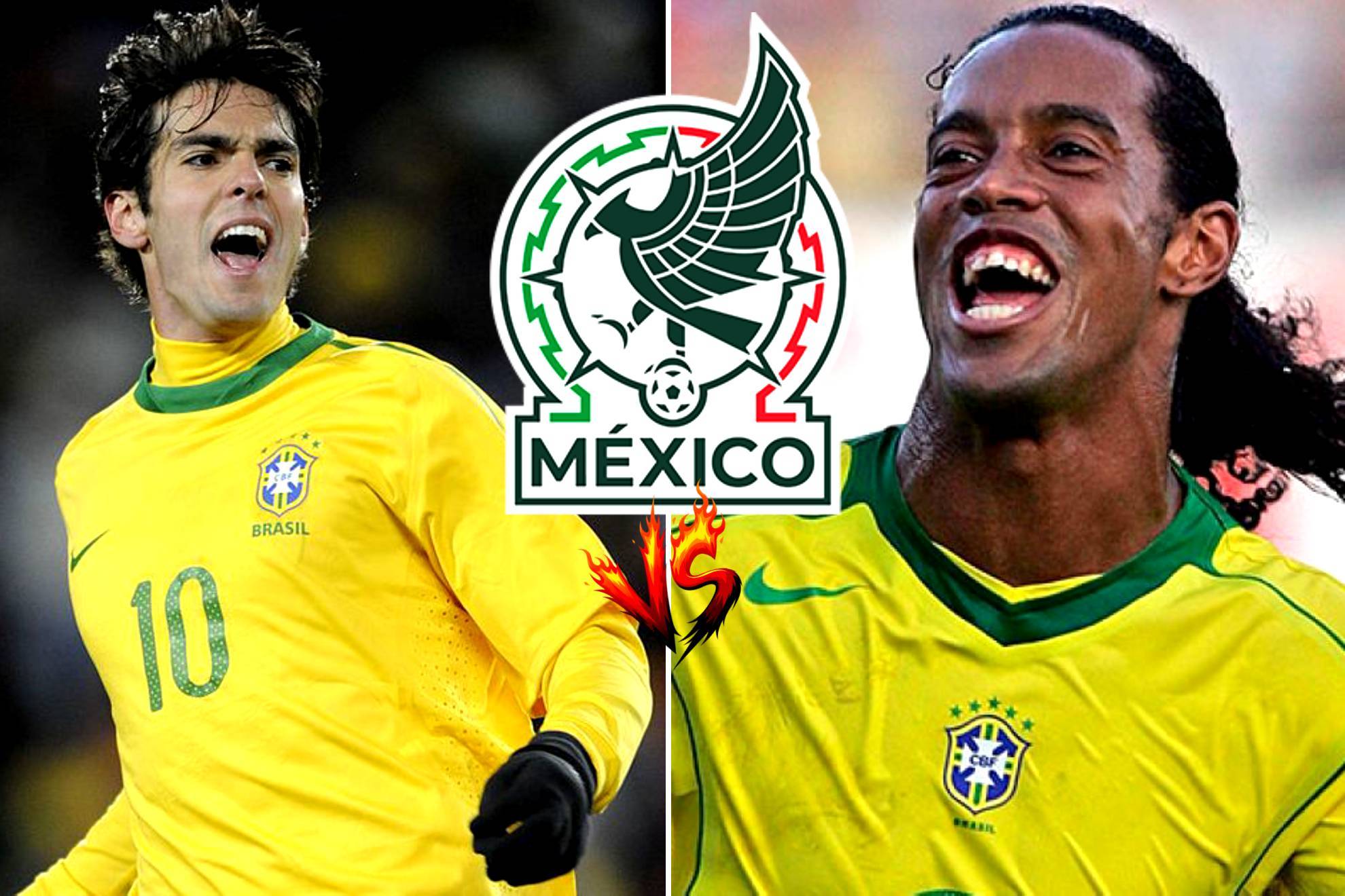 Kak� y Ronaldinho frente a M�xico |