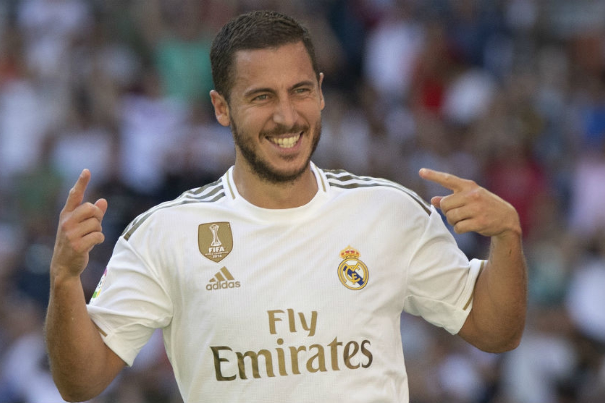 Hazard celebra un gol con el Real Madrid