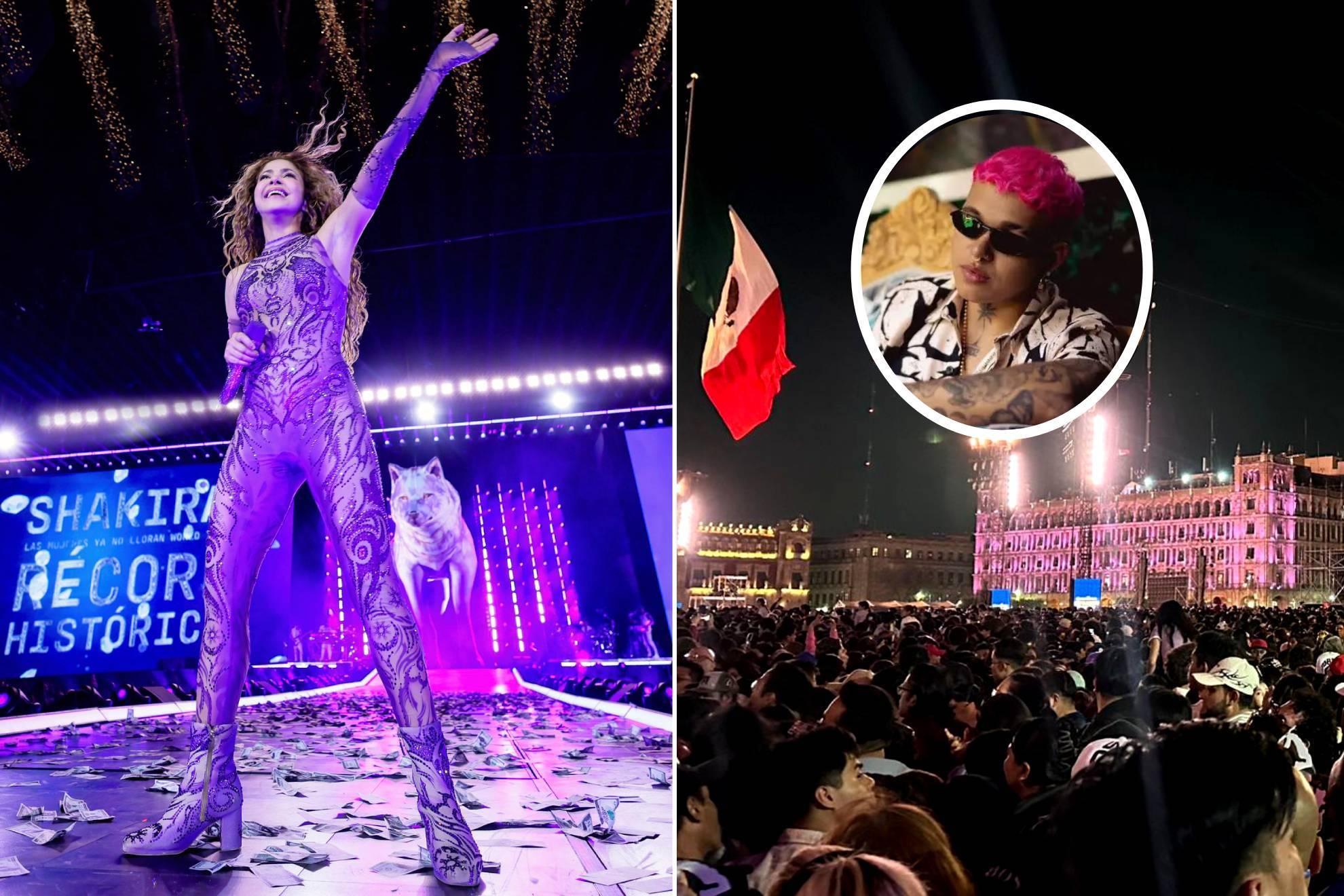 Shakira en el Z�calo de la Ciudad de M�xico con Be�le |