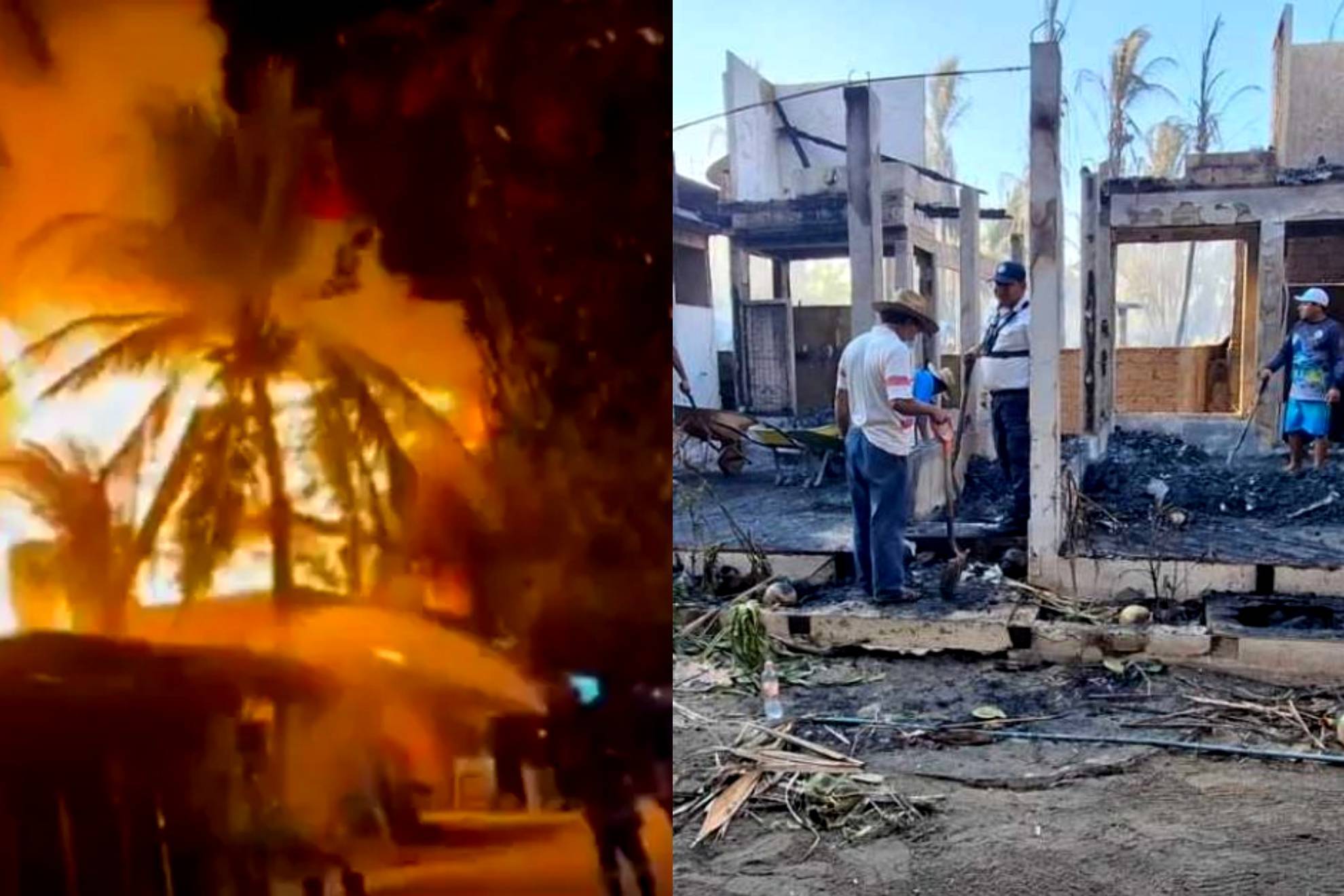 Incendio en Punta Zicatela, Oaxaca |