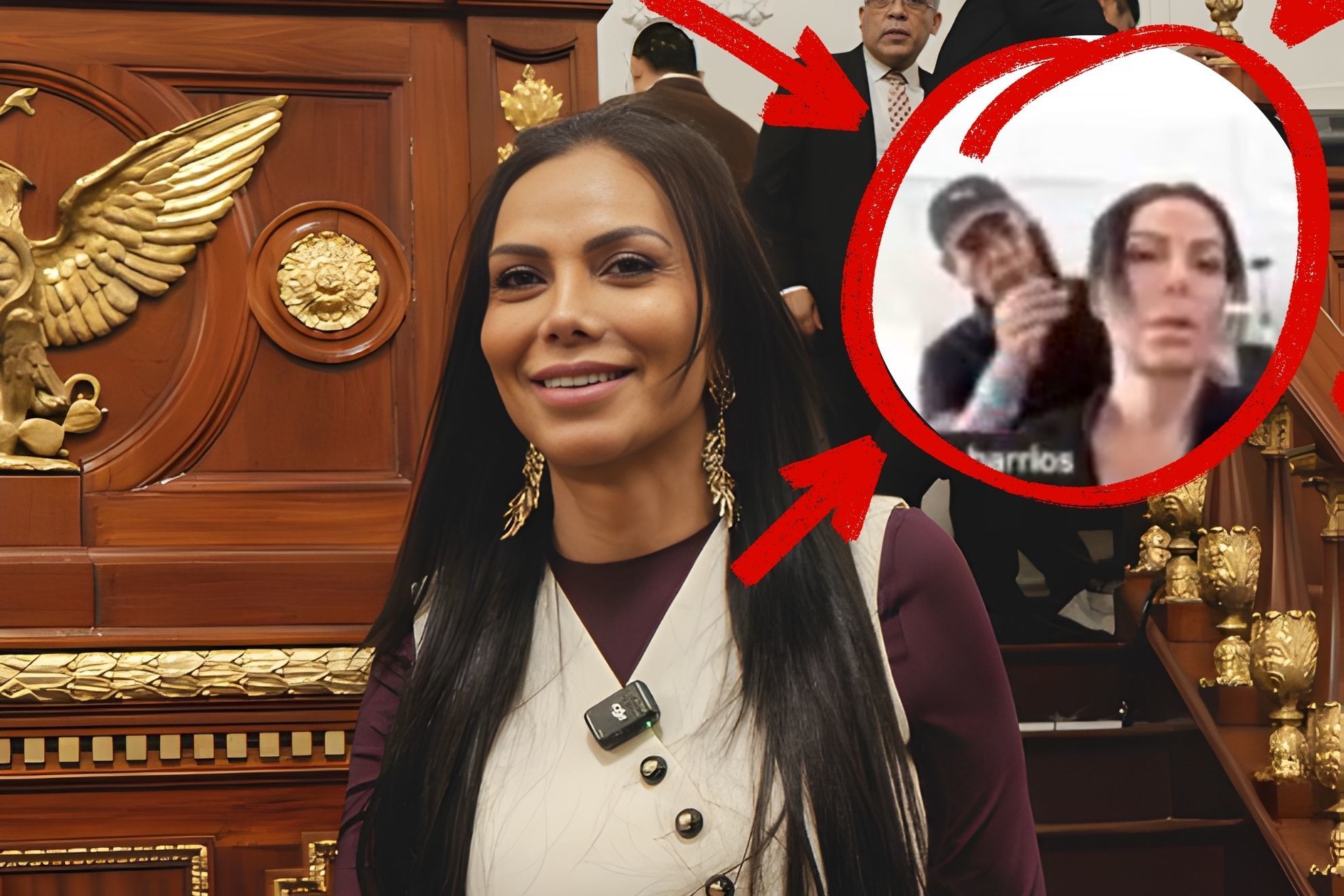 Diputada de Morena, Diana S�nchez Barrios, se conecta a sesi�n virtual mientras la peinan en una est�tica