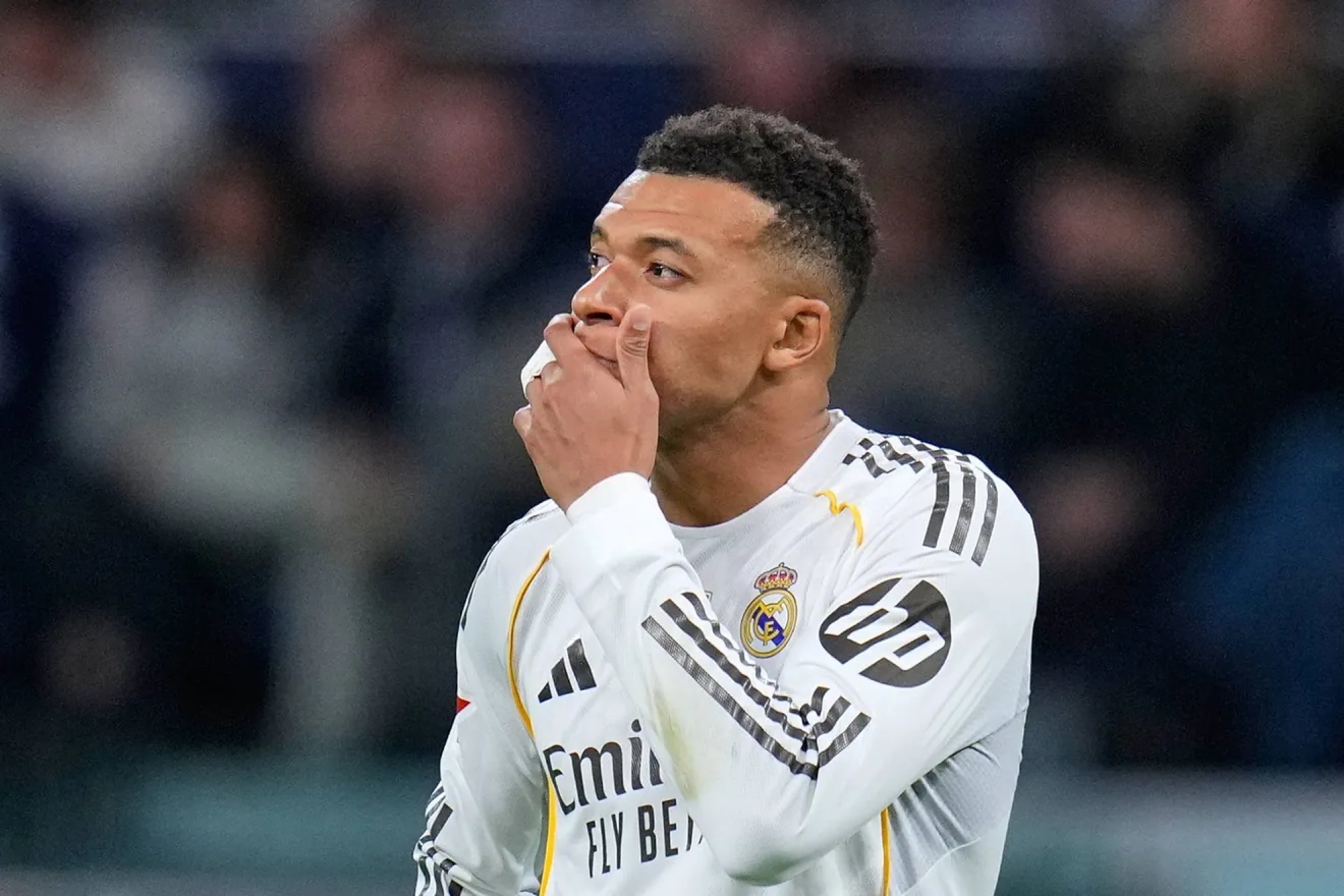 Mbapp�, durante un partido con el Real Madrid