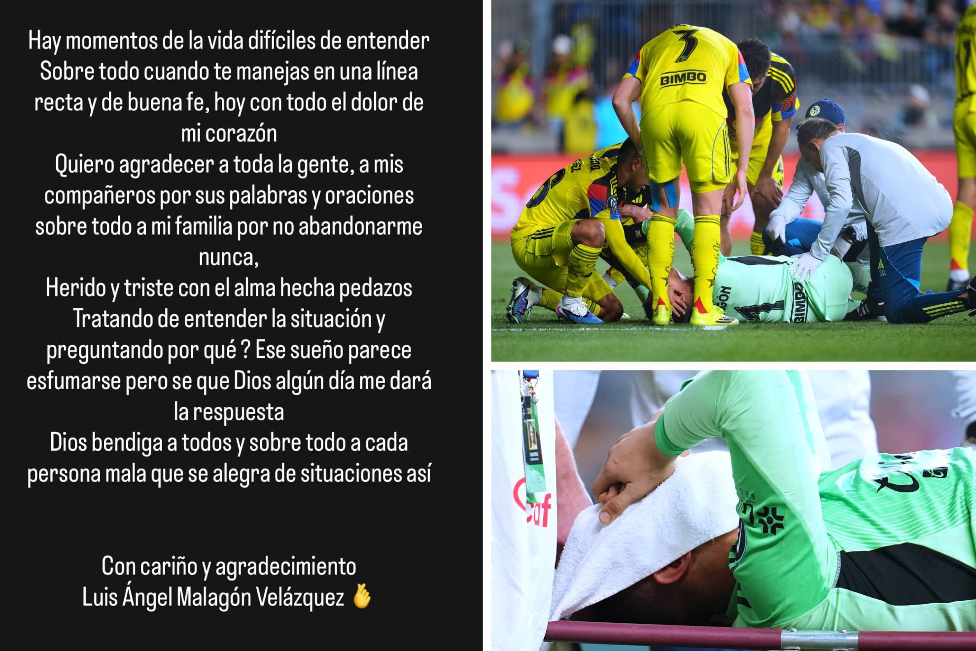 La publicaci�n de Luis �ngel Malag�n tras sufrir dura lesi�n