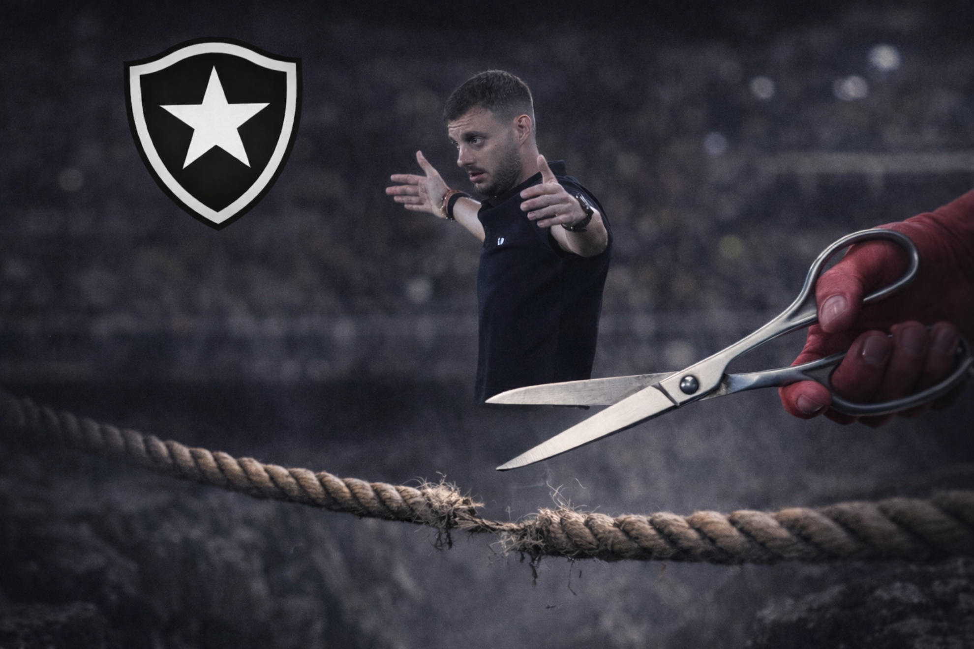 Una imagen creada con IA sobre la inestabilidad de Anselmi en el Botafogo.