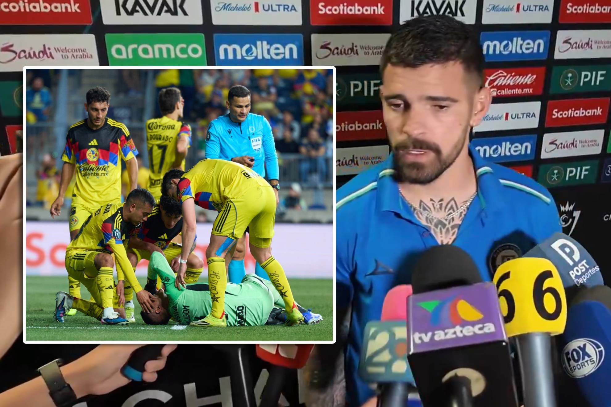 El guardameta de 29 a�os lament� la lesi�n de Malag�n