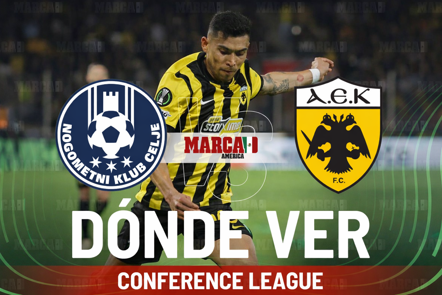 NK Celje vs AEK Atenas: D�nde ver a Orbelin Pineda y a qu� hora empieza el partido de Conference League