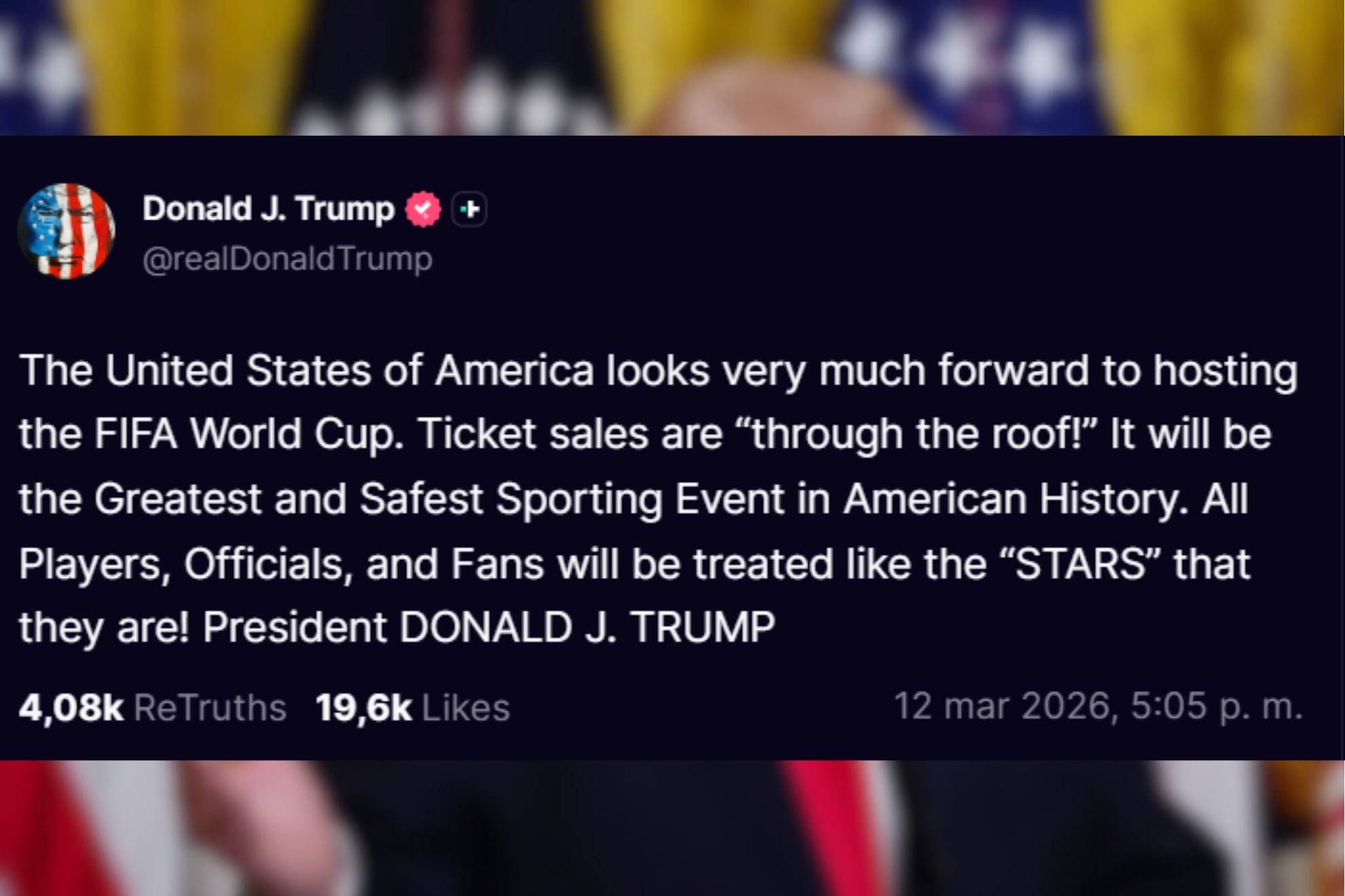 ¿Qué dijo Donald Trump sobre el Mundial 2026 y los jugadores?