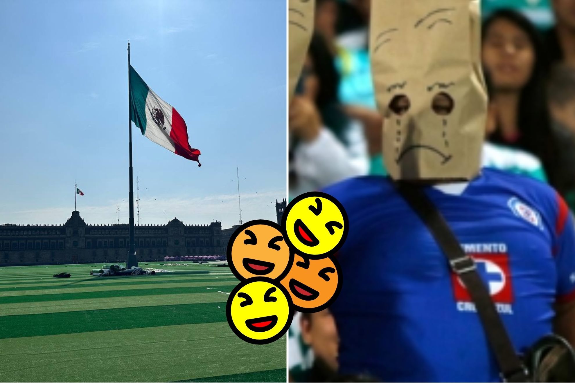 En la plancha del Z�calo de la Ciudad de M�xico se ha instalado una cancha de futbol con c�sped artificial como parte de las actividades rumbo a la Copa Mundial de la FIFA 2026, pero los memes no perdonaron al Cruz Azul y se burlaron de que no tienen estadio
