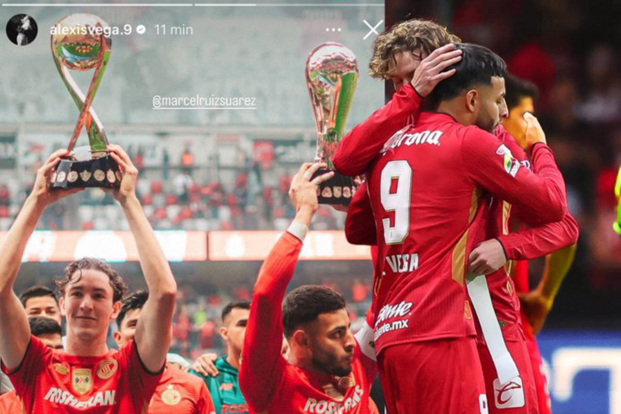 Marcel Ruiz y Alexis Vega son amigos en Toluca.