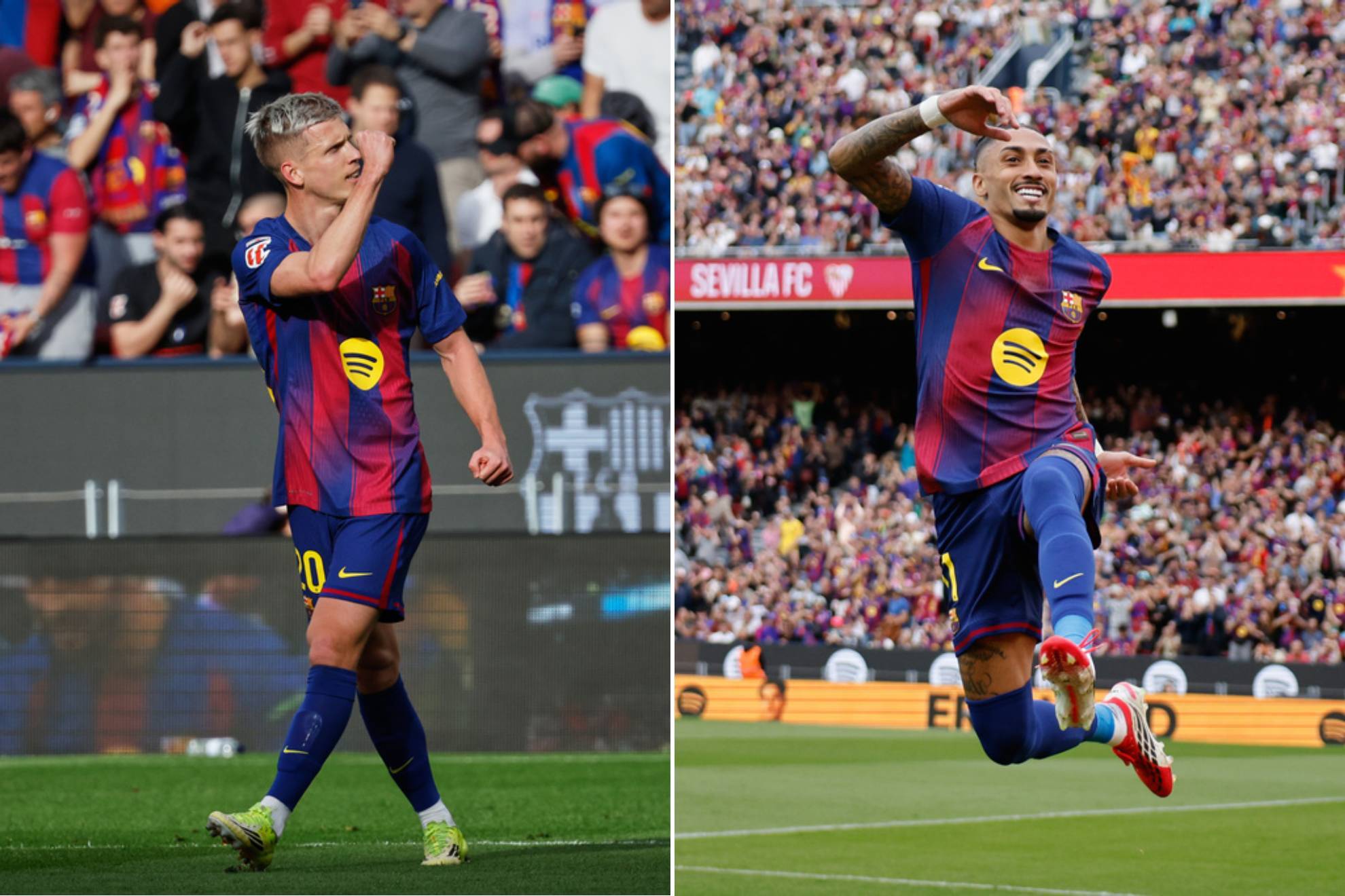 Raphinha FC Barcelona Dani Olmo Sevilla FC LaLiga