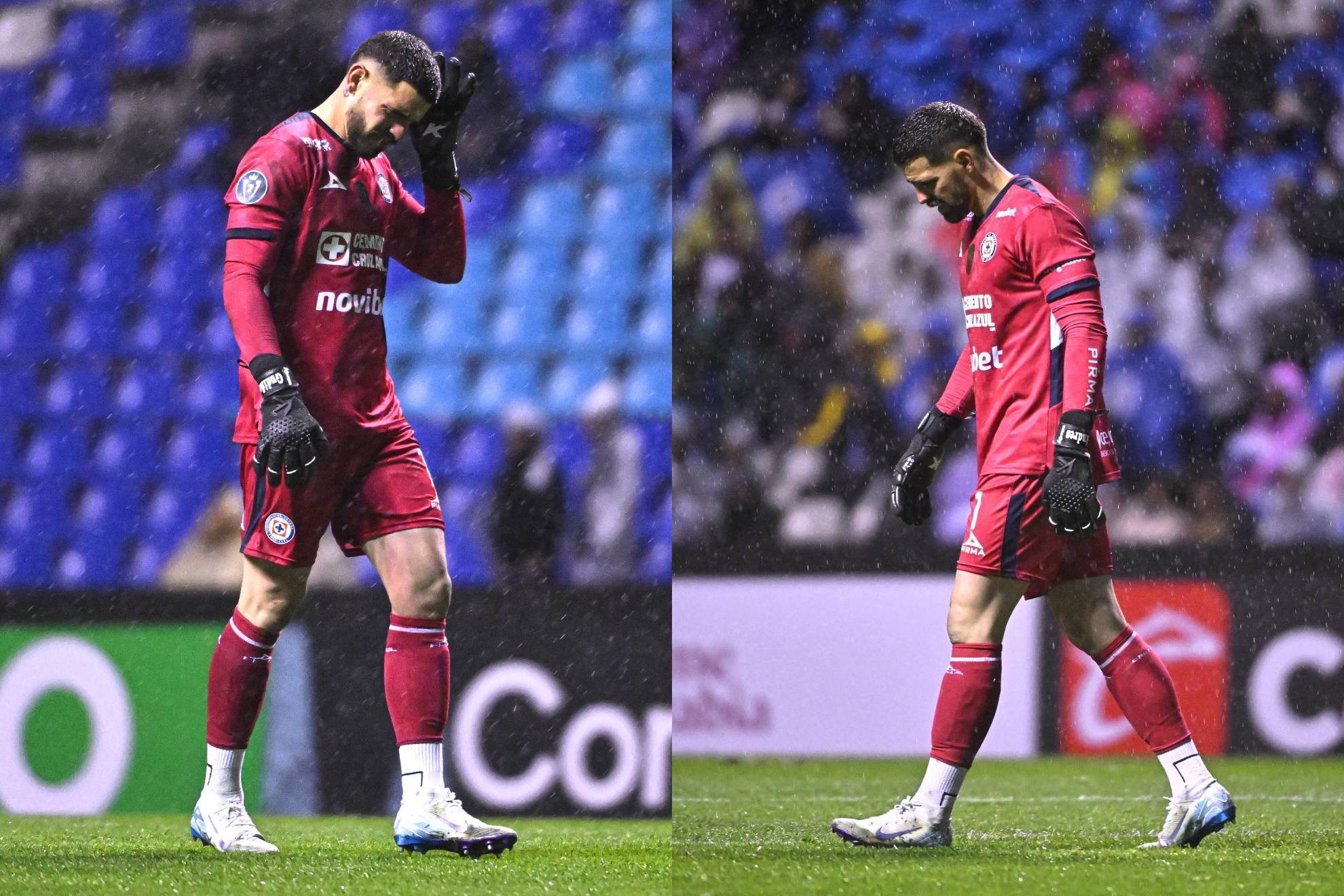 Andr�s Gudi�o le explica al Chaco Gim�nez su error en gol de Rayados