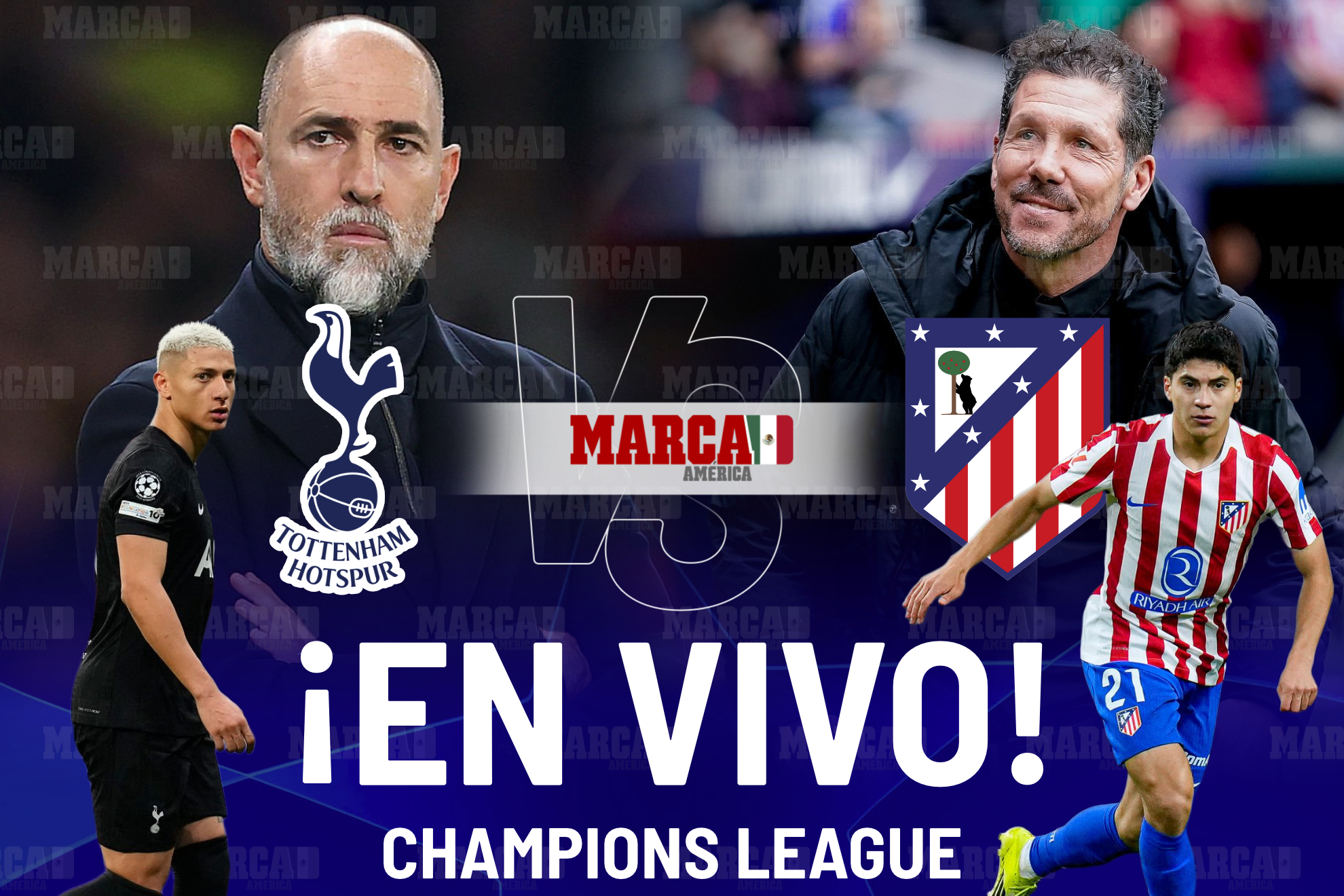 Tottenham vs Atl�tico de Madrid EN VIVO Hoy. Partido de Obed Vargas en Octavos de la Champions 2026: 1-1 Juli�n �lvarez empata