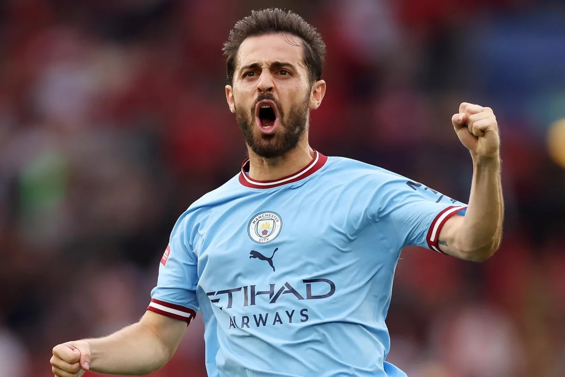 Bernardo Silva celebra un gol con el Manchester City