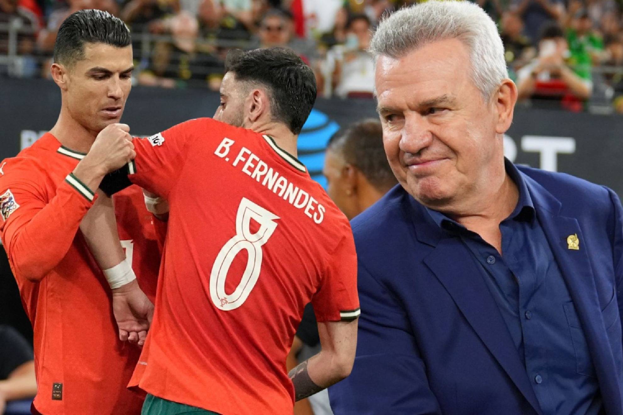 Bruno Fernandes, Cristiano Ronaldo & Javier Aguirre