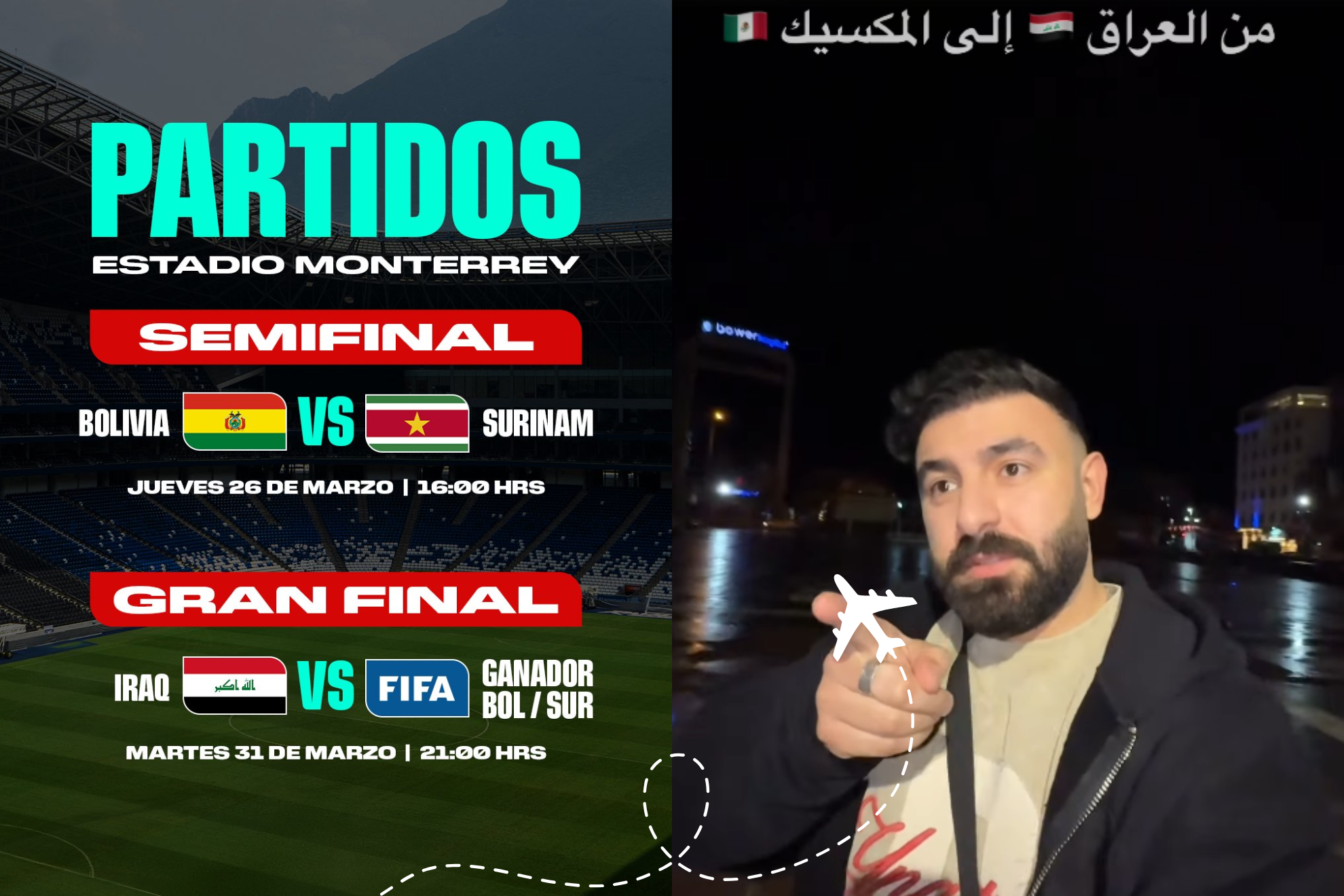 Aficionado de Irak comparte la larga traves�a para llegar a Monterrey y so�ar con el Mundial 2026