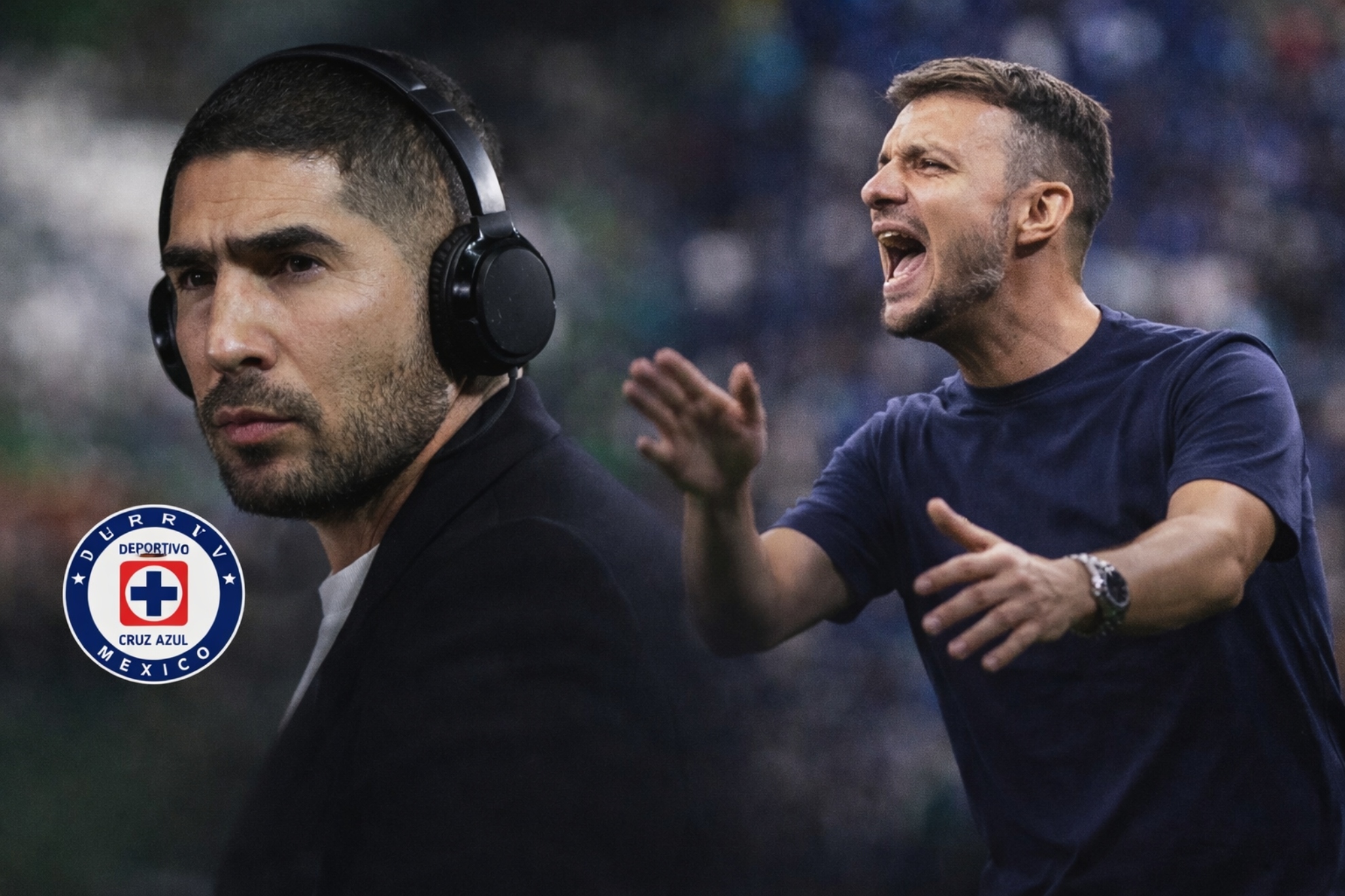 Un montaje con las fotos de Yosgart Guti�rrez, Anselmi y el escudo de Cruz Azul.