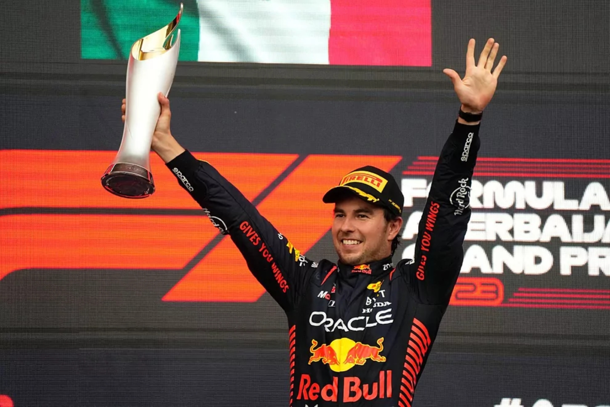 Checo, el d�a de su �ltimo triunfo en la F�rmula 1 con Red Bull en Azerbaiy�n en 2023