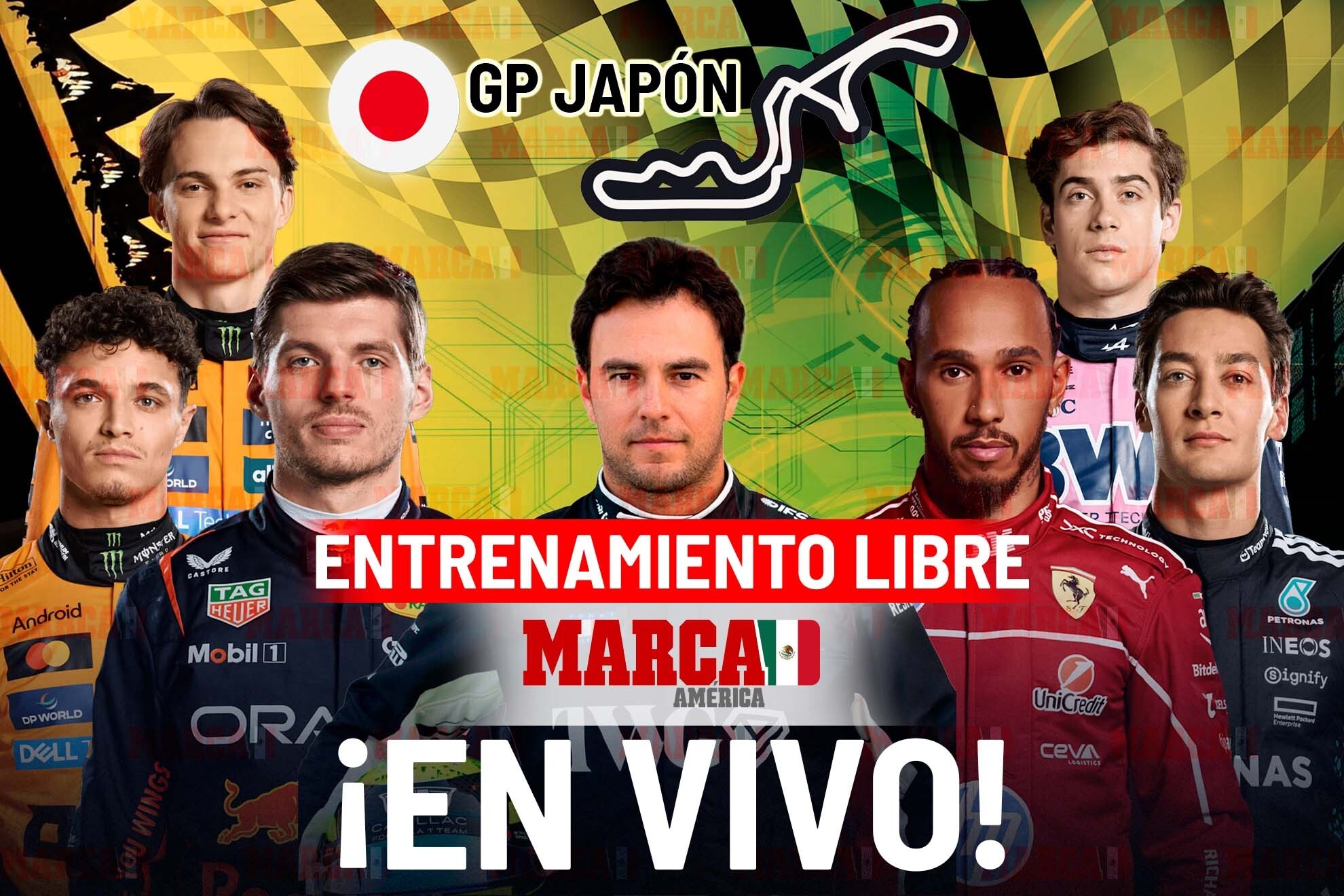Resultados Pr�cticas Libres 1 y 2 F1. Checo P�rez en el Gran Premio de Jap�n 2026