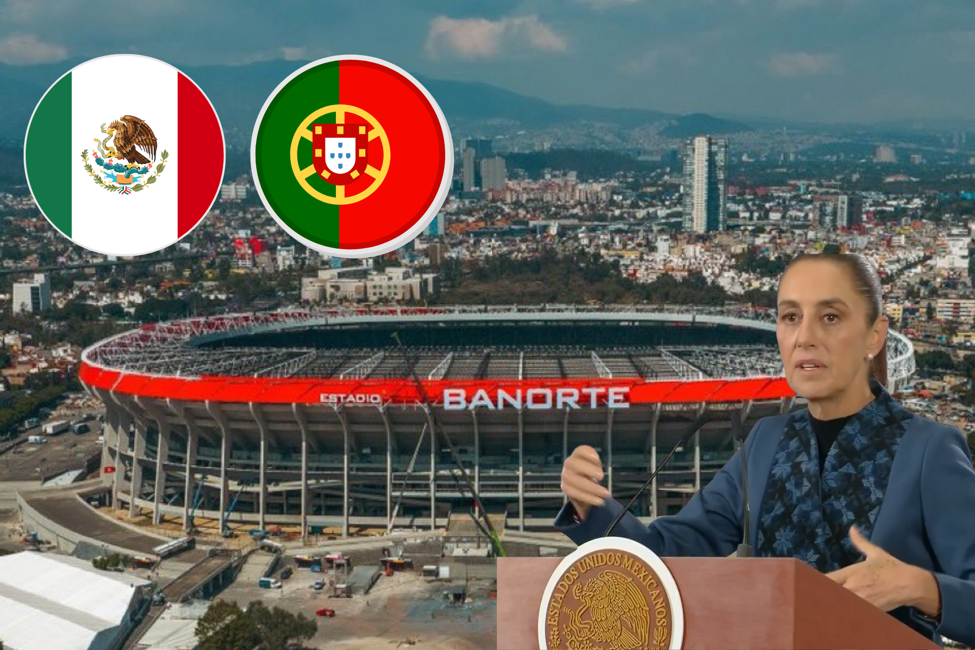 Claudia Sheinbaum justifica la falta de estacionamiento en el Estadio Azteca en M�xico vs Portugal