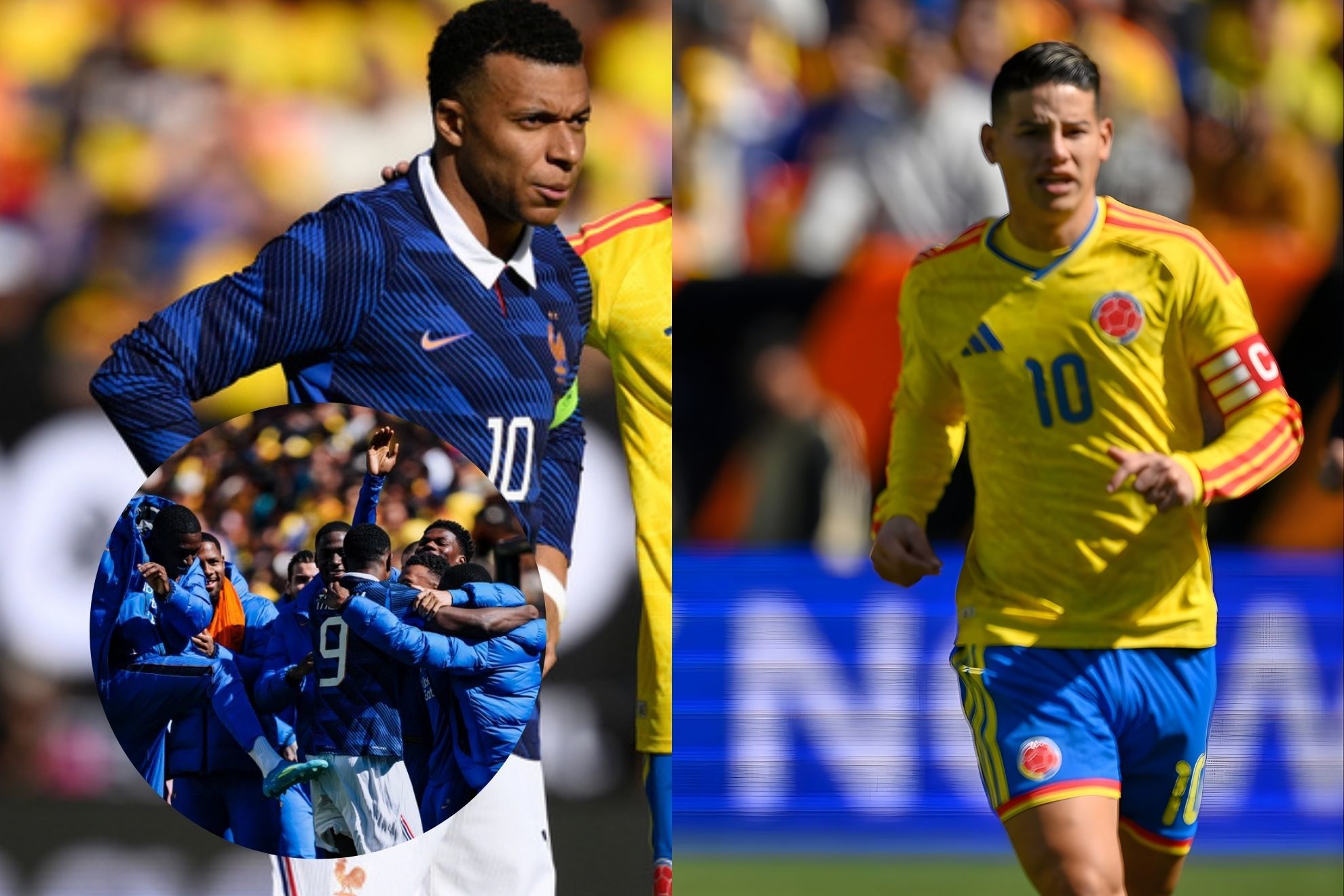Goles y Resumen Colombia vs Francia: Mbapp� con pocos minutos y James Rodr�guez sufre una dura goleada en la Fecha FIFA