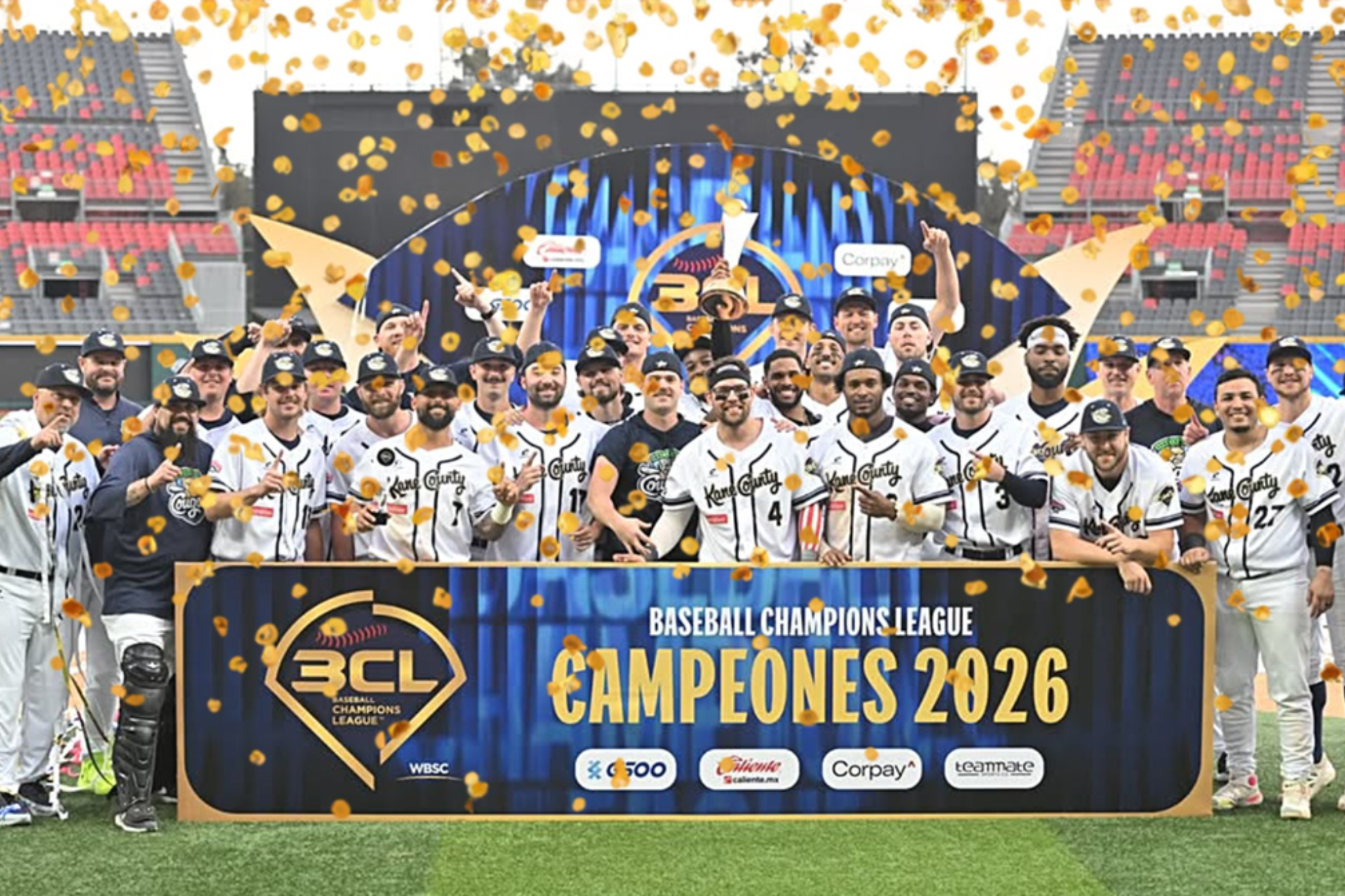 Kane County Cougars desatan la fiesta tras conquistar la Baseball Champions League 2026